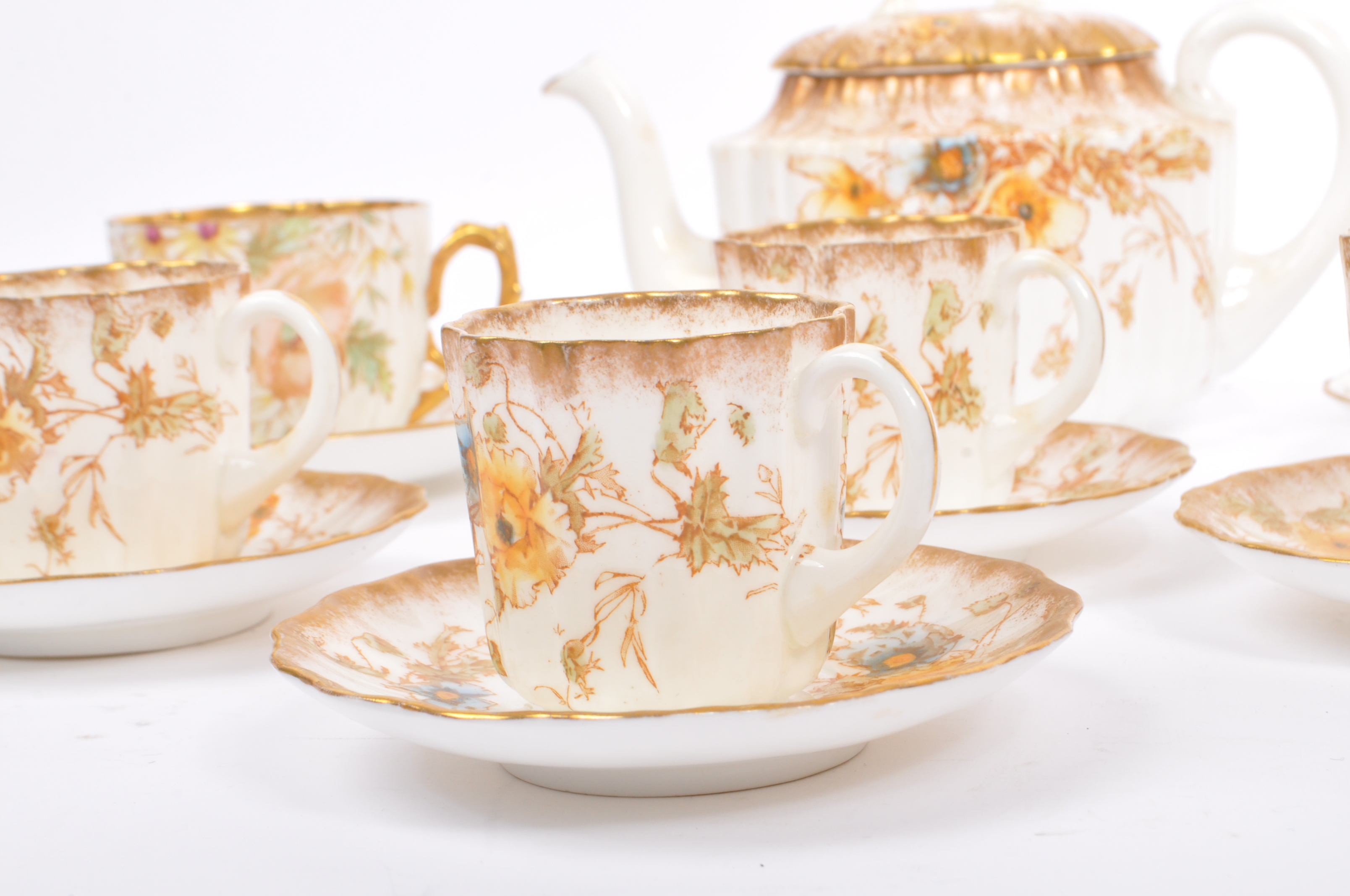 19TH CENTURY PORCELAIN CHINA STAFFORDSHIRE TEA SERVICE - Image 2 of 10