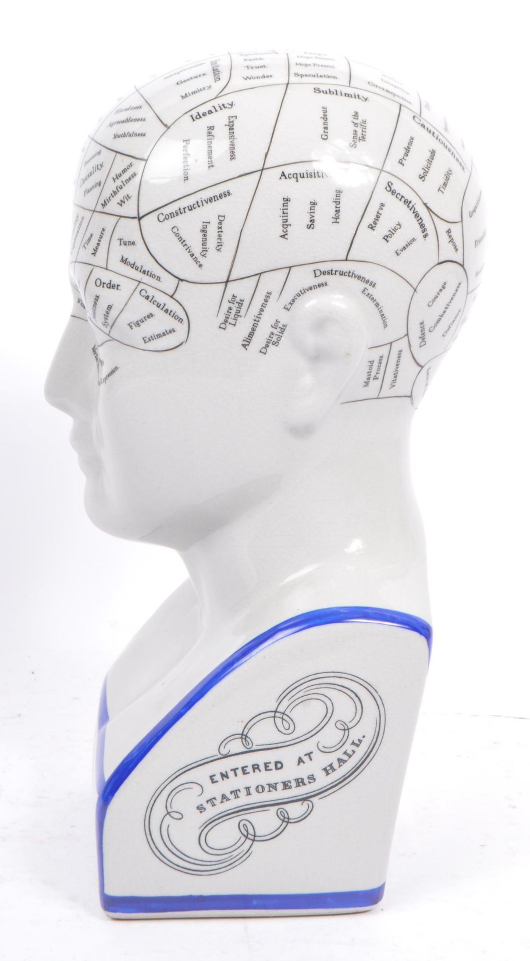 AFTER L. N. FOWLER - CERAMIC PHRENOLOGY BUST - Image 5 of 6