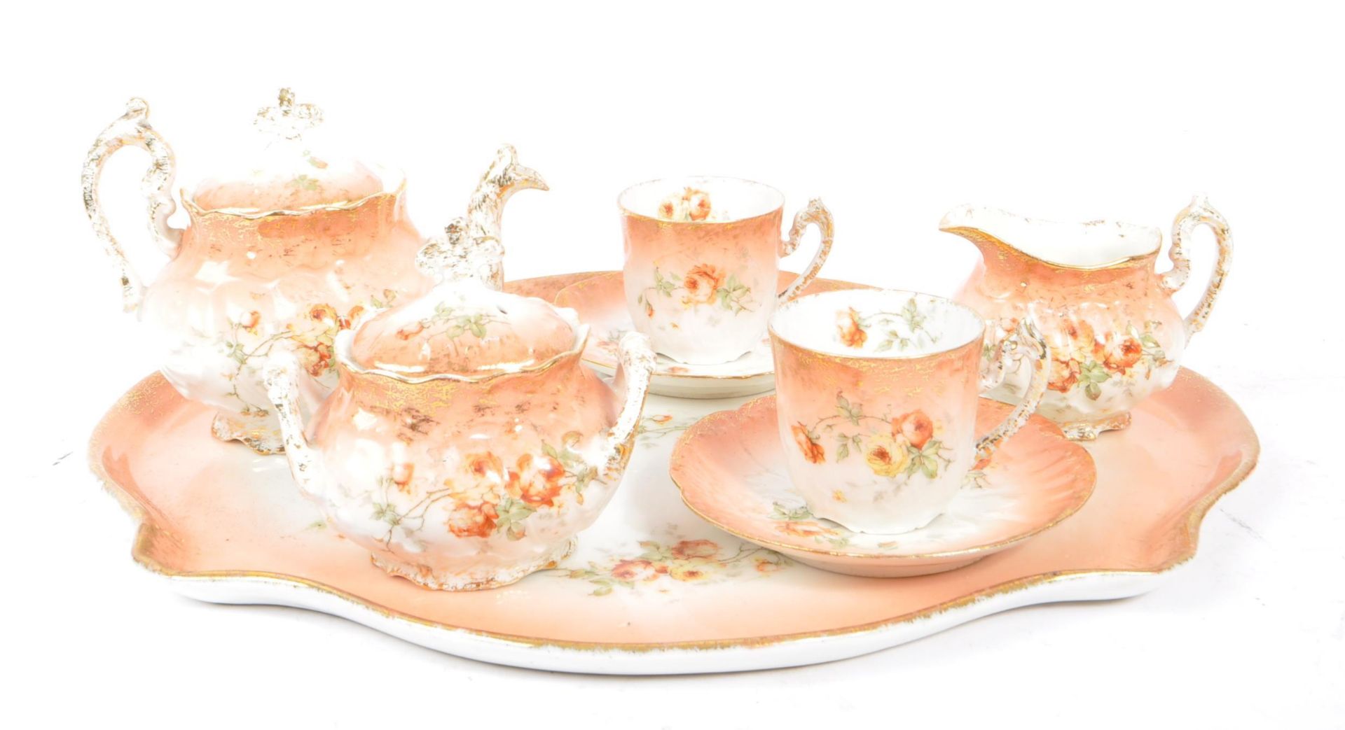 EDWARDIAN CHINA BLUSH PINK BREAKFAST SERVICE - Bild 4 aus 5