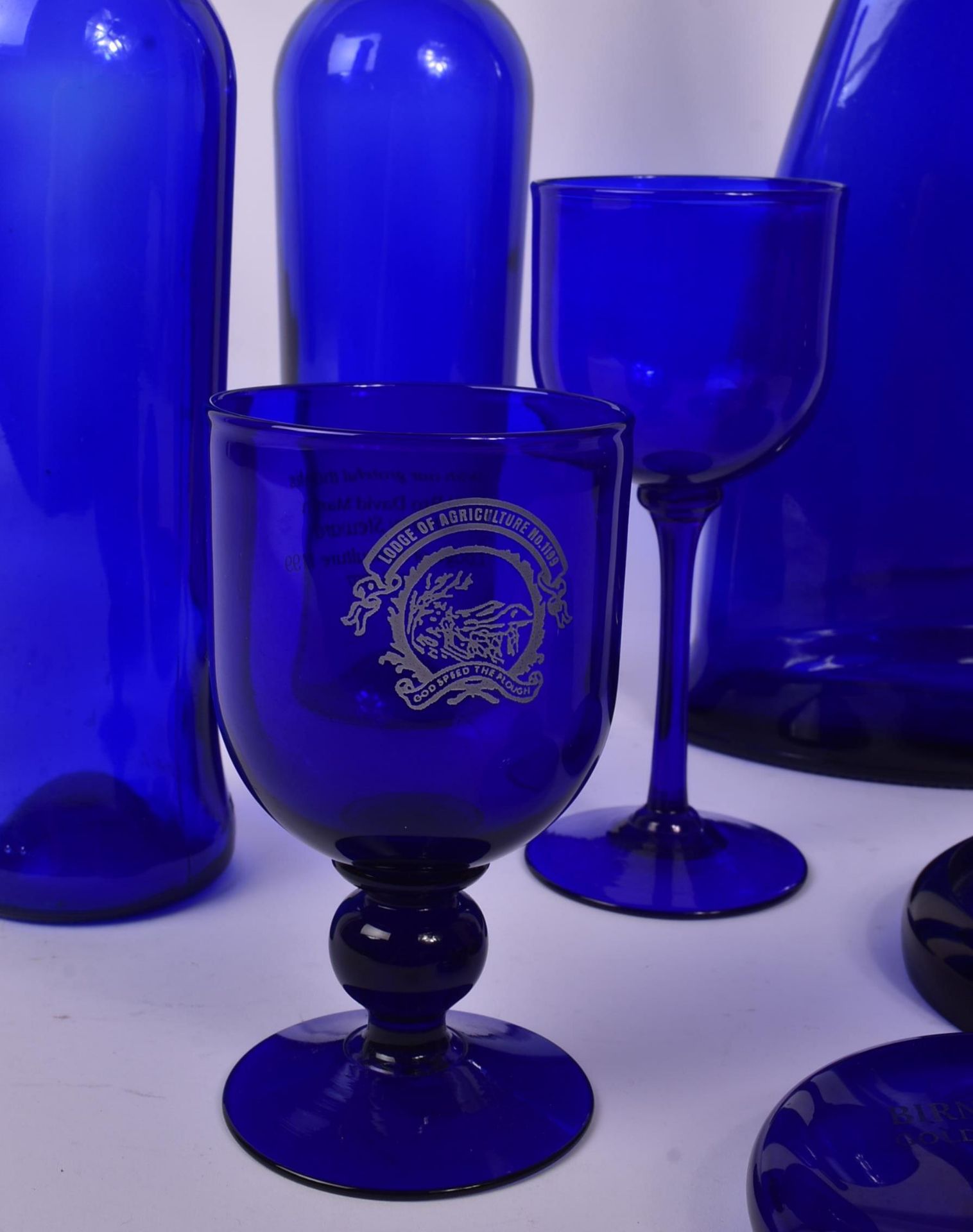 COLLECTION OF 20TH CENTURY BRISTOL BLUE GLASS - Image 3 of 6