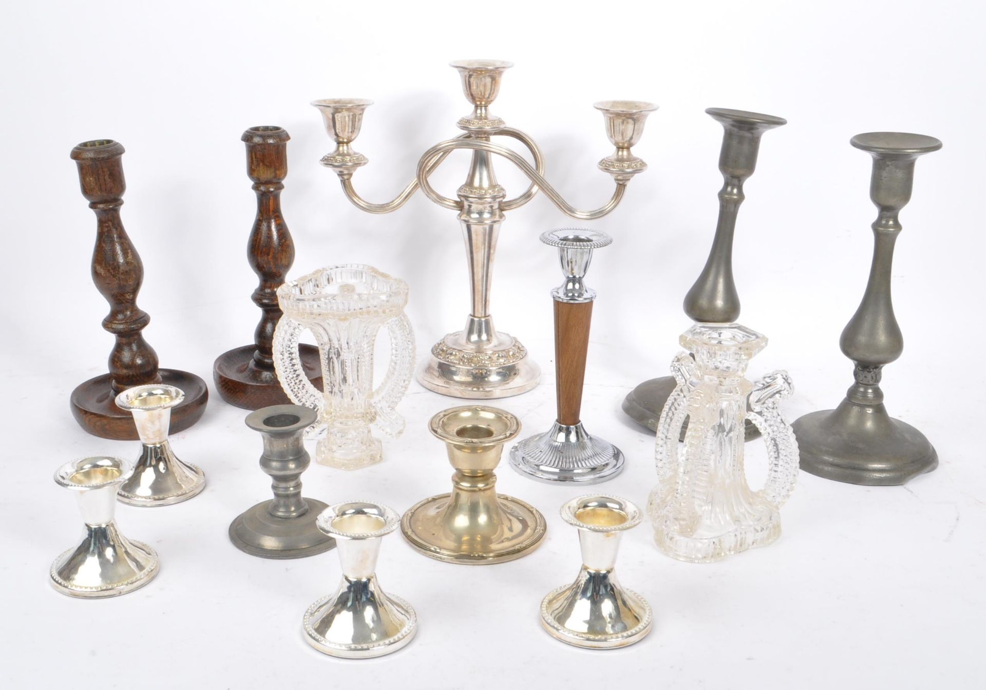 COLLECTION OF 20TH CENTURY CANDLESTICKS