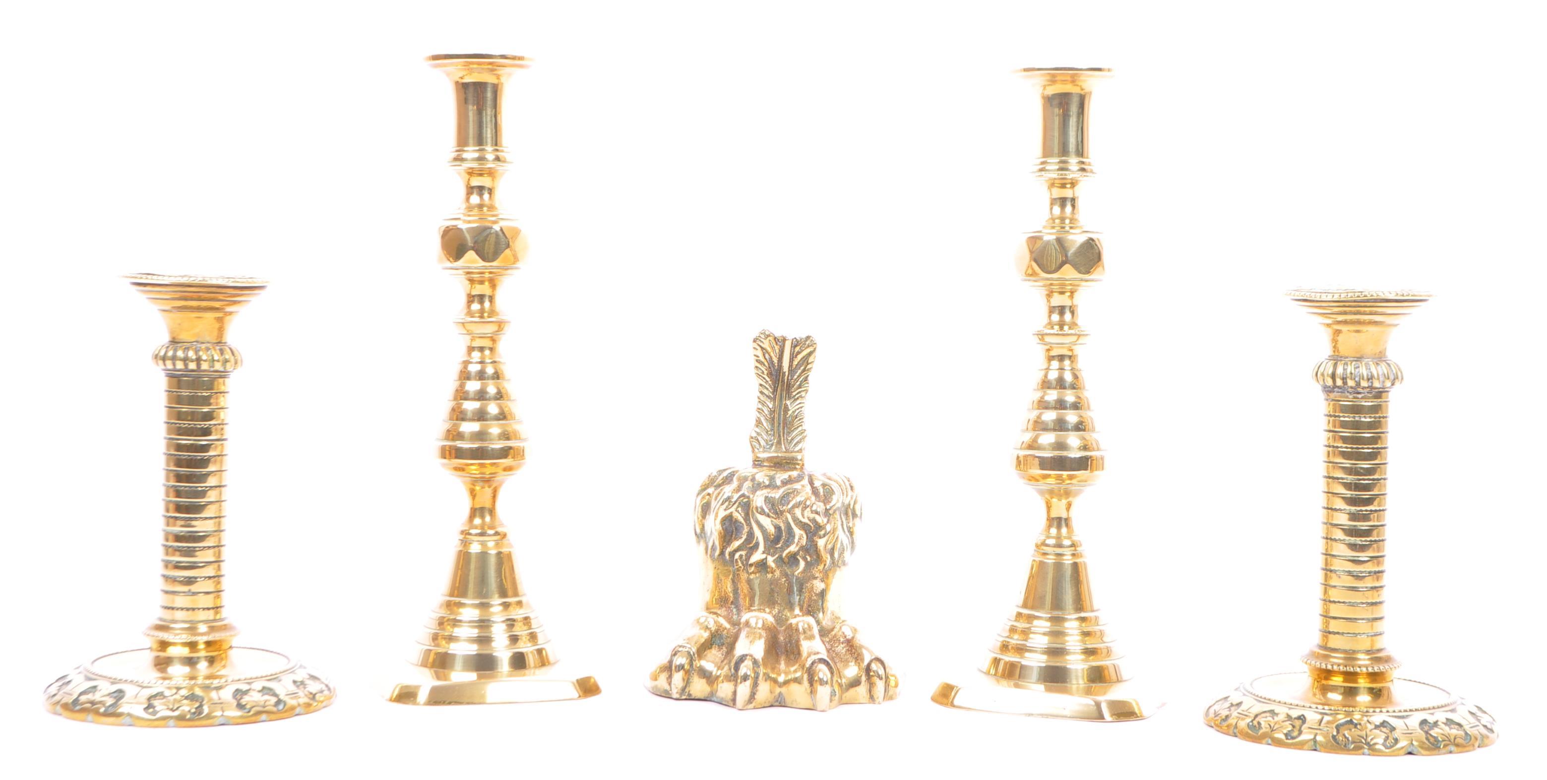 PAIR OF 19TH CENTURY CASTLE CANDLESTICKS & OTHERS