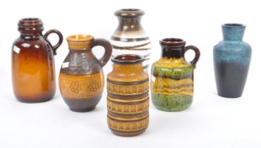 WEST GERMAN CERAMICS - COLLECTION OF SIX WEST GERMAN VASES