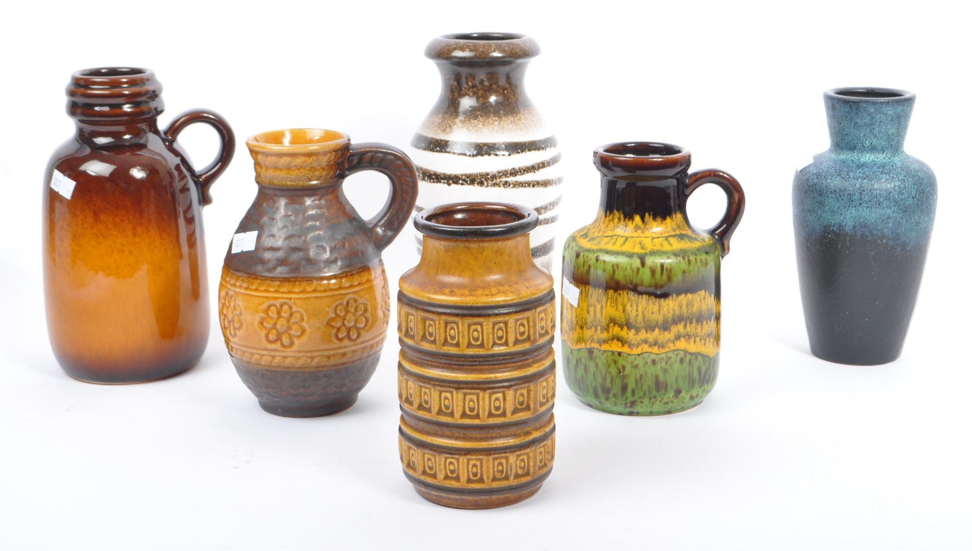 WEST GERMAN CERAMICS - COLLECTION OF SIX WEST GERMAN VASES