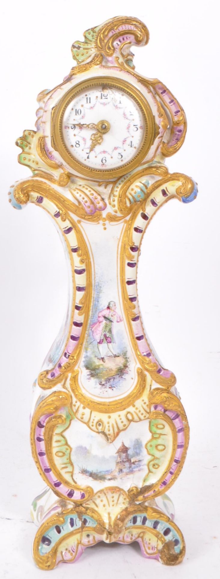 19TH CENTURY FRENCH PORCELAIN MANTEL CLOCK