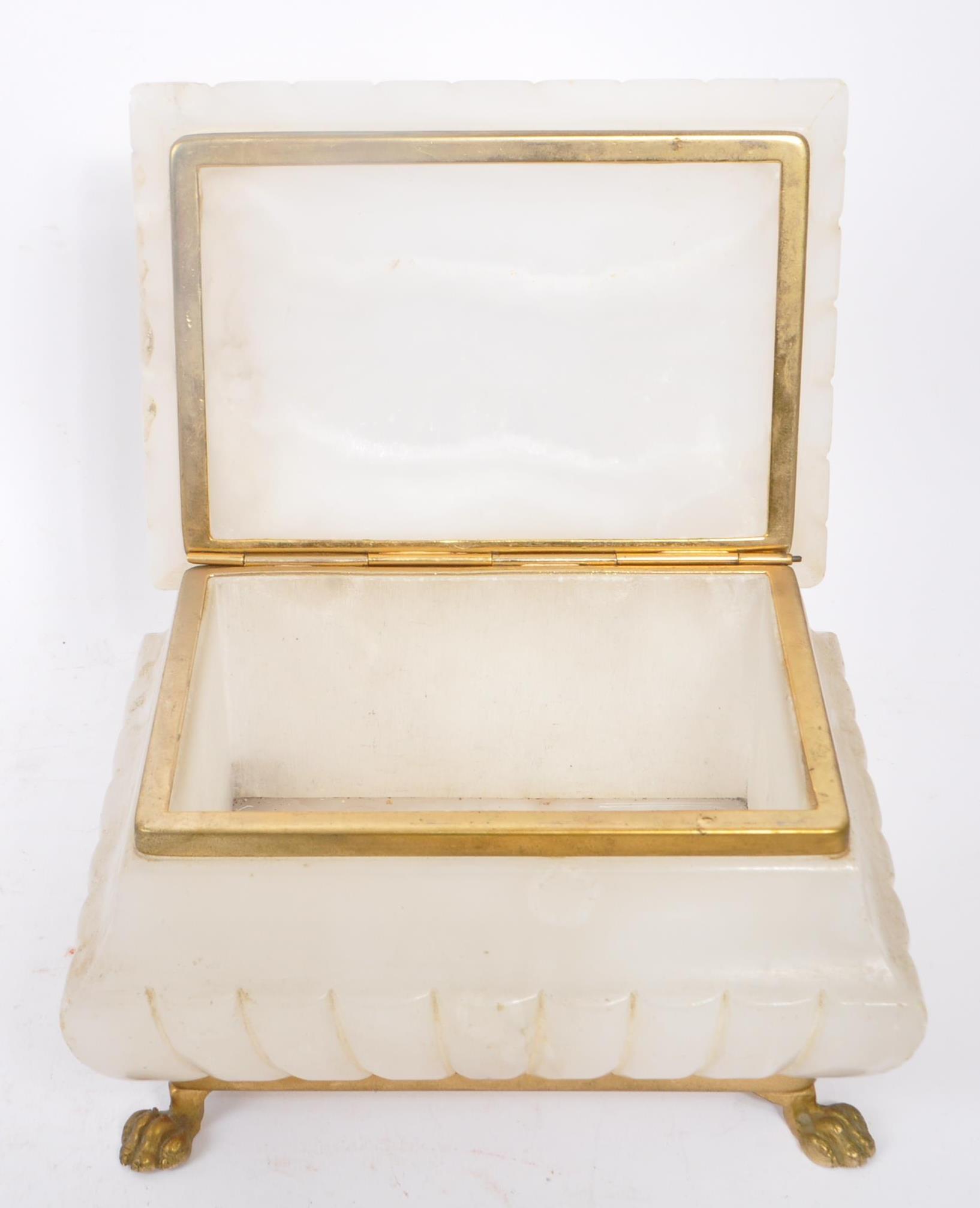 VINTAGE 20TH CENTURY CIRCA 1930S ALABASTER JEWELLERY BOX - Bild 6 aus 7