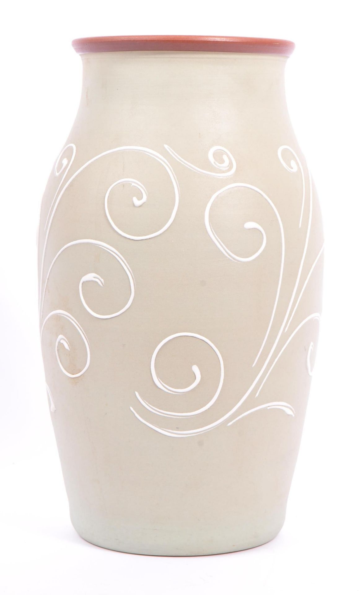 DENBY - A LARGE SAGE GREEN STONEWARE DENBY VASE - Image 3 of 5