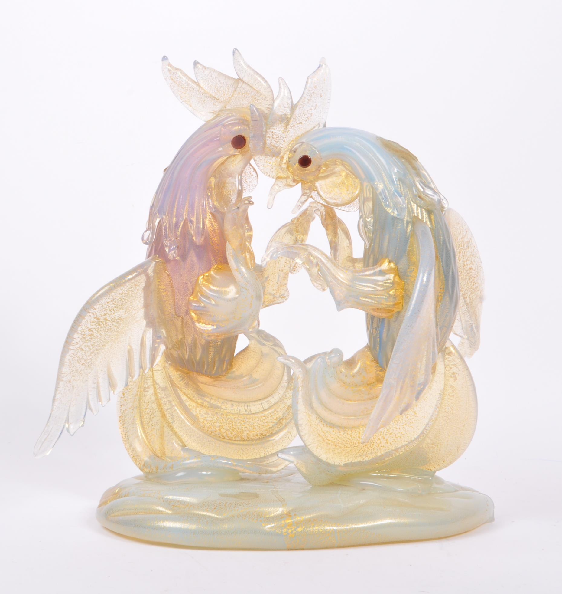 MURANO - 20TH CENTURY STUDIO GLASS FIGHTING COCKERELS - Image 3 of 8