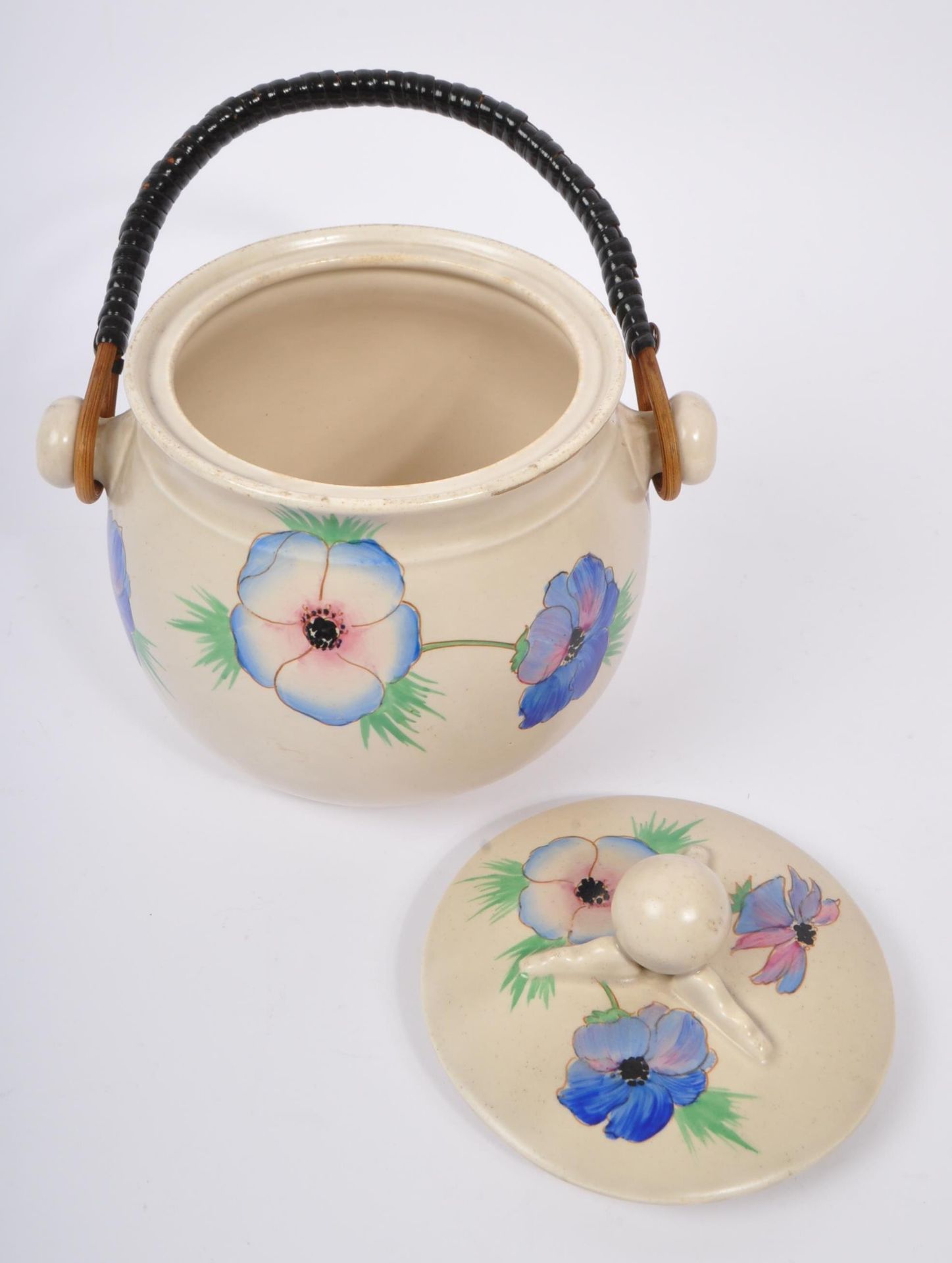 CLARICE CLIFF - MID CENTURY HAND PAINTED CERAMIC CAULDRON - Image 7 of 7