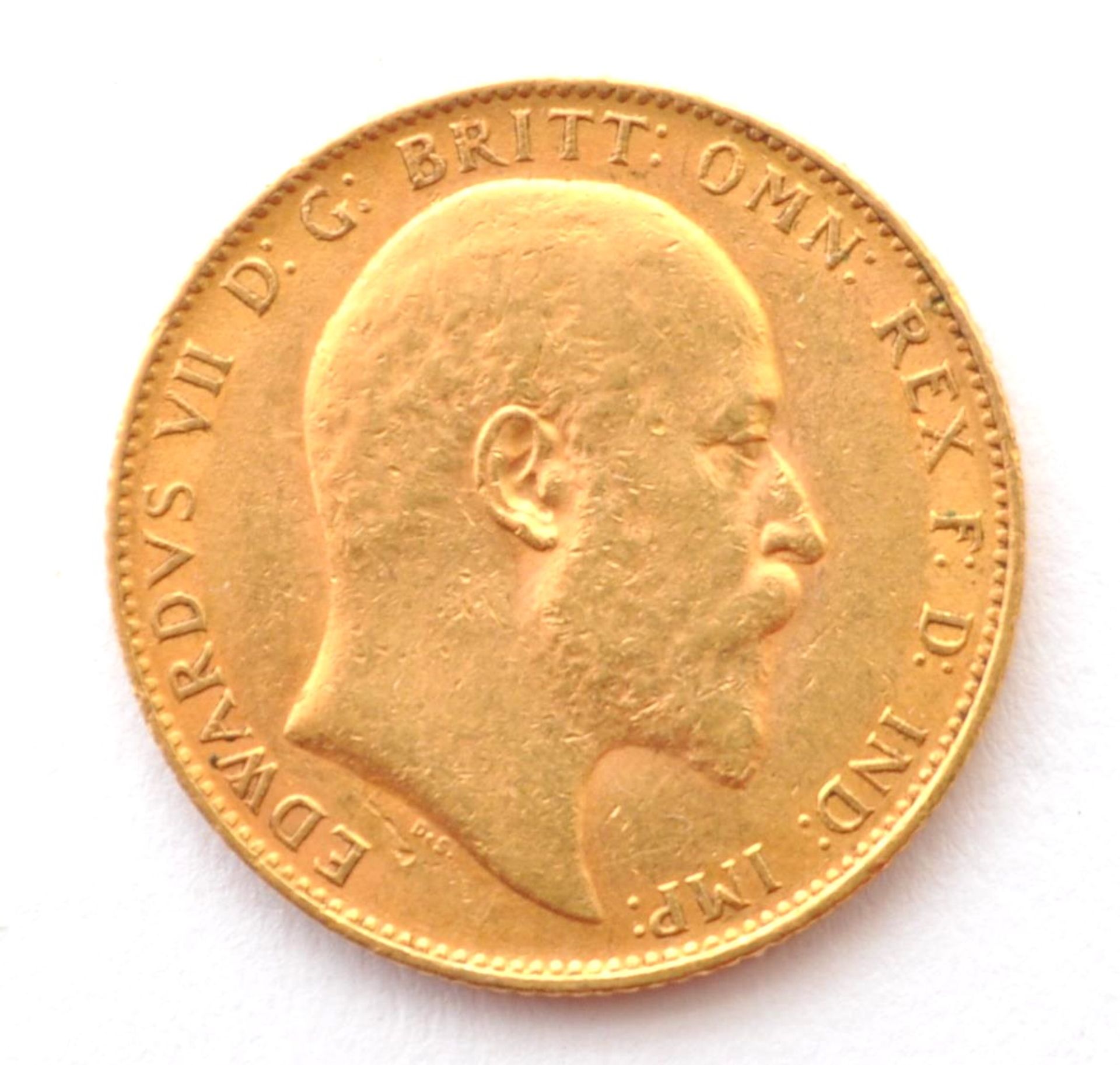 EDWARD VII 1910 22CT GOLD FULL SOVEREIGN - Bild 2 aus 2