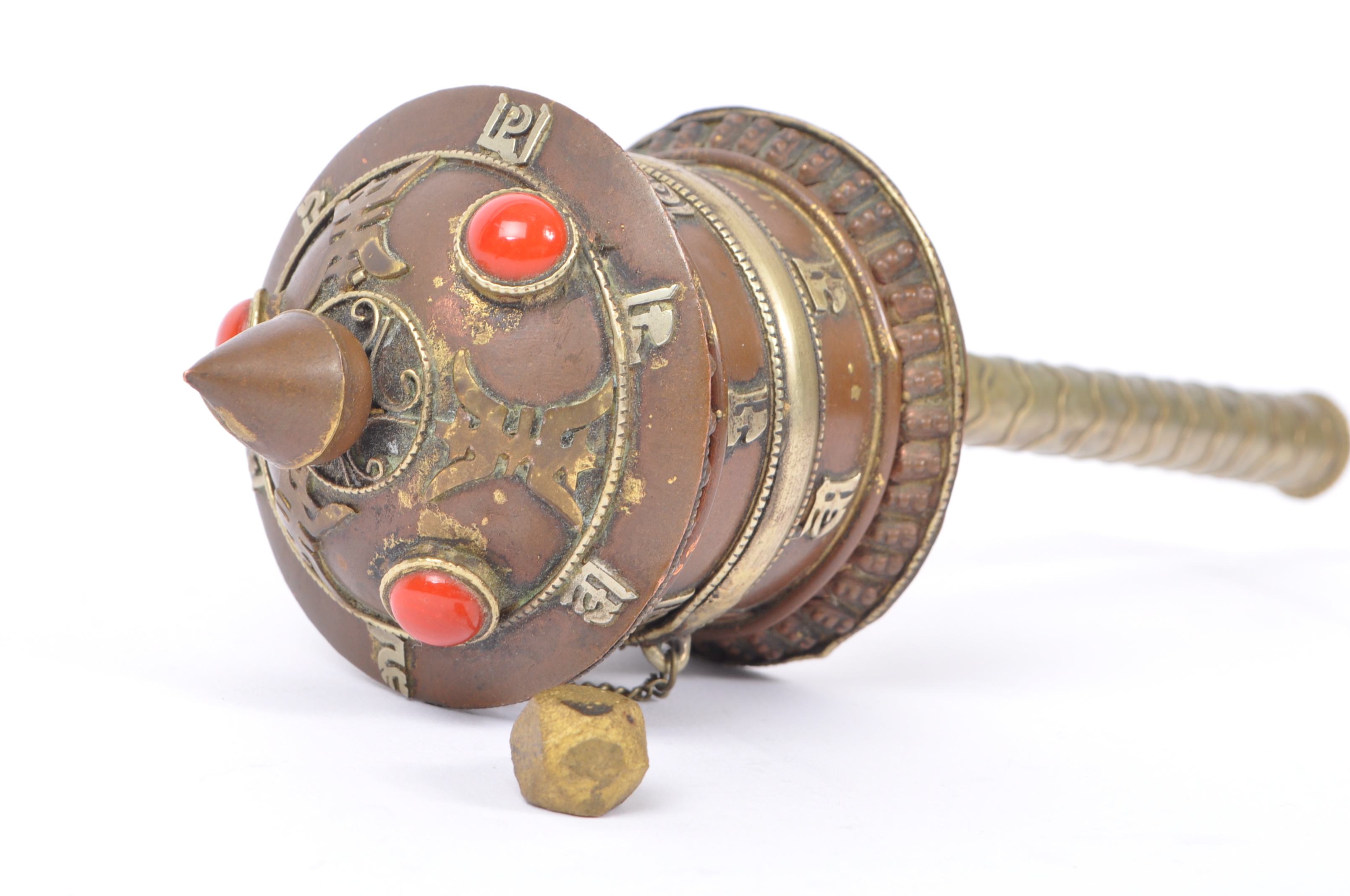 TWO EARLY 20TH CENTURY TIBETAN PRAYER WHEELS - Image 3 of 7