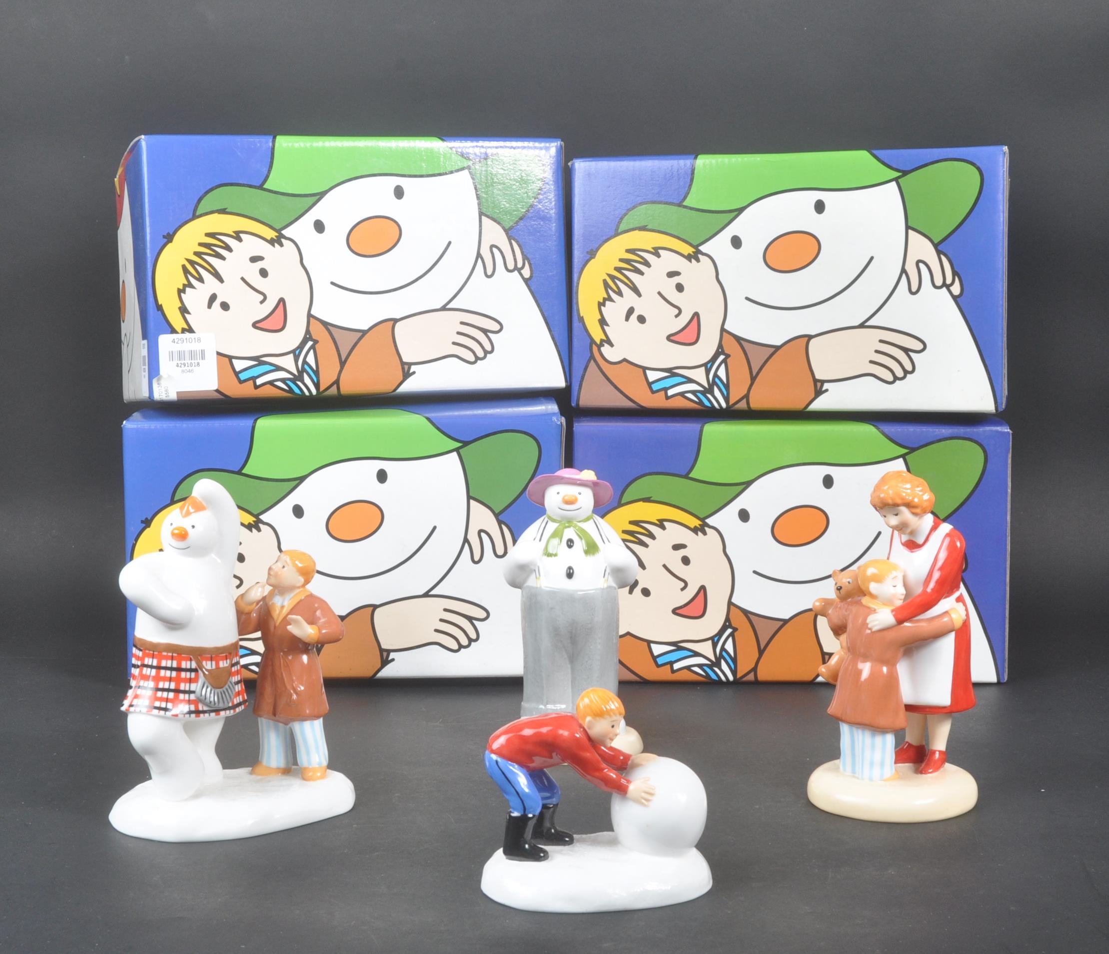 COALPORT CHARACTERS - THE SNOWMAN - FOUR PORCELAIN FIGURES