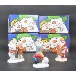 COALPORT CHARACTERS - THE SNOWMAN - FOUR PORCELAIN FIGURES