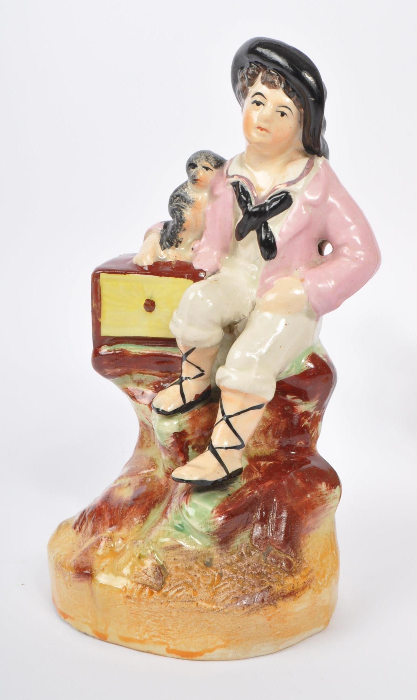 PAIR OF 19TH CENTURY VICTORIAN STAFFORDSHIRE FIGURES - Image 3 of 4