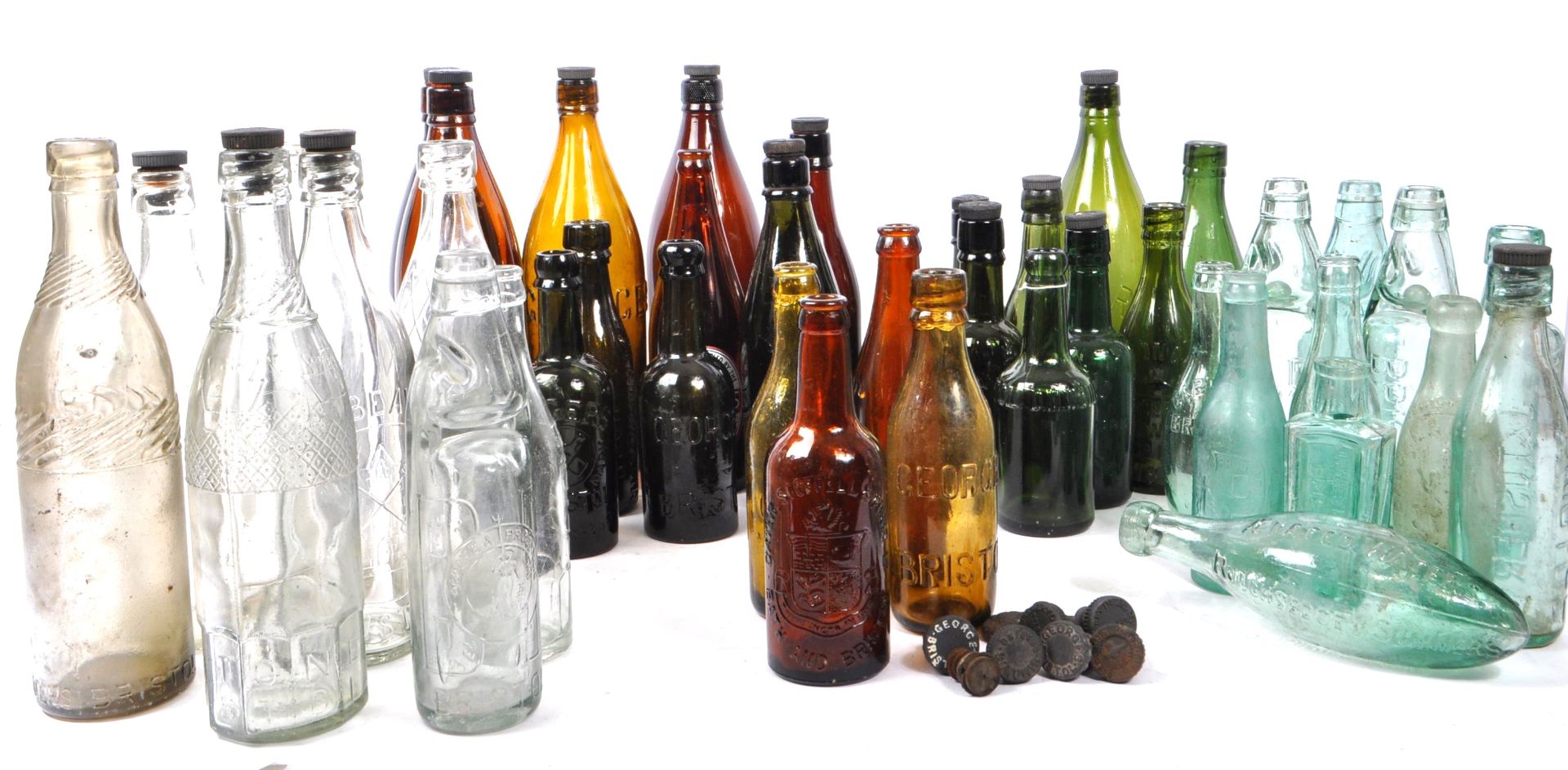 LARGE COLLECTION OF BRISTOL BREWERY GLASS BOTTLES