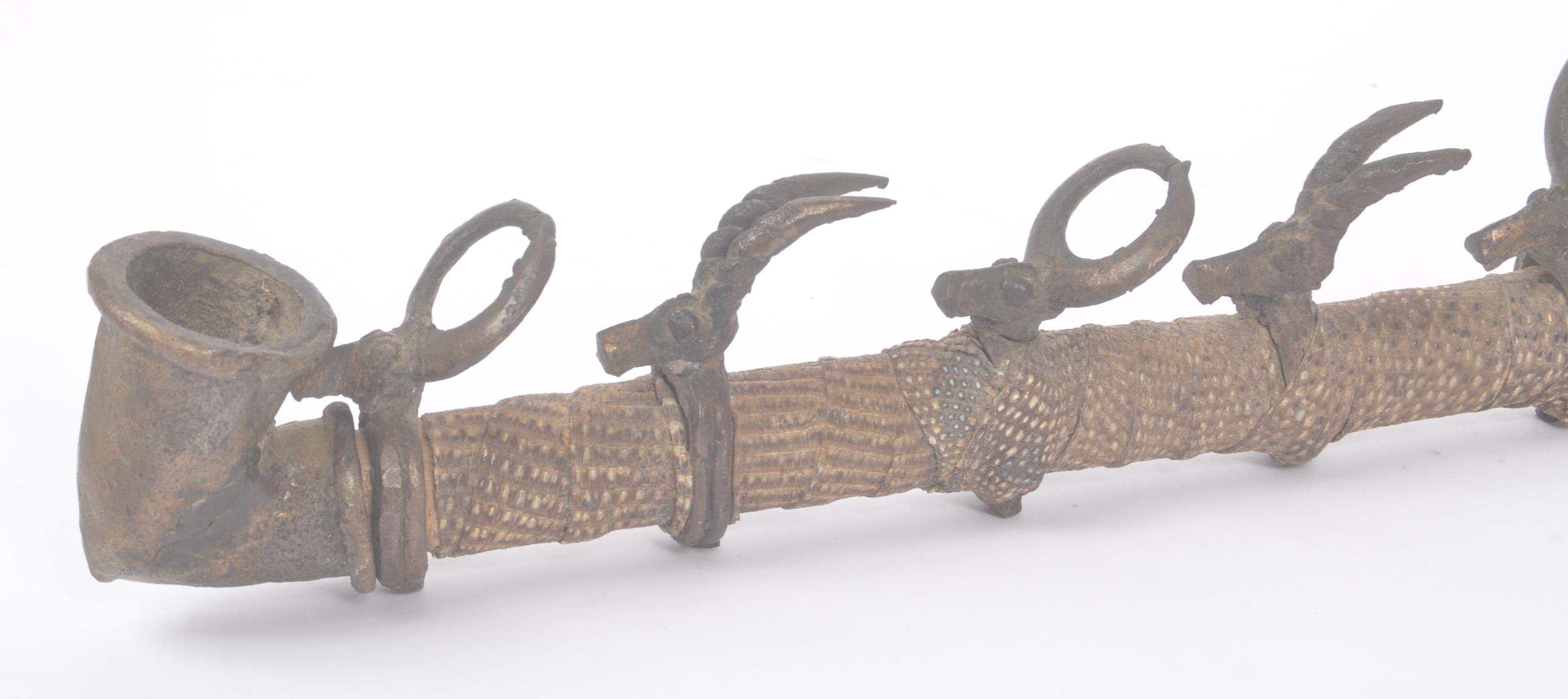 19TH CENTURY AFRICAN TRIBAL SNAKESKIN SMOKING PIPE - Image 4 of 6