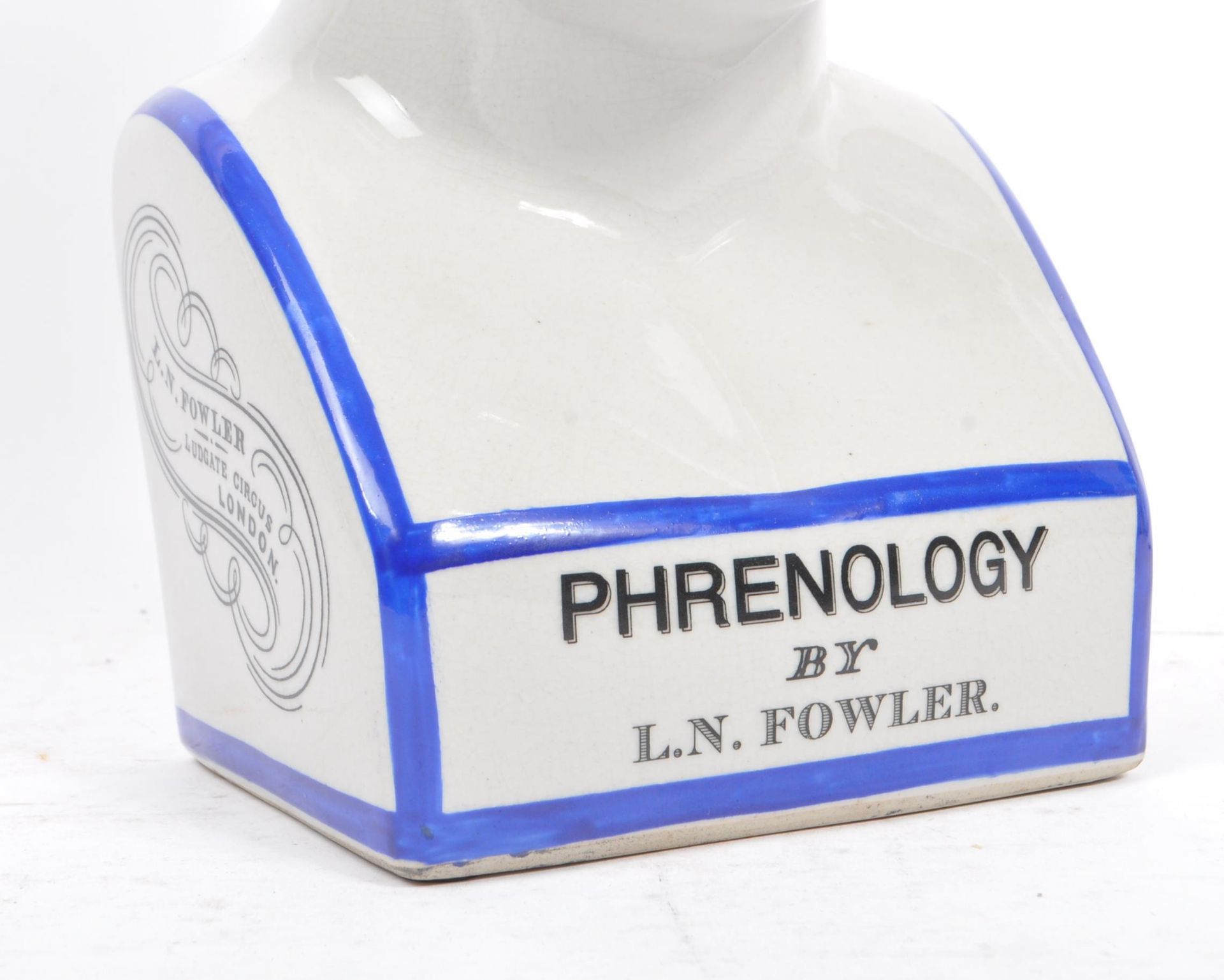 AFTER L. N. FOWLER - CERAMIC PHRENOLOGY BUST - Image 2 of 6