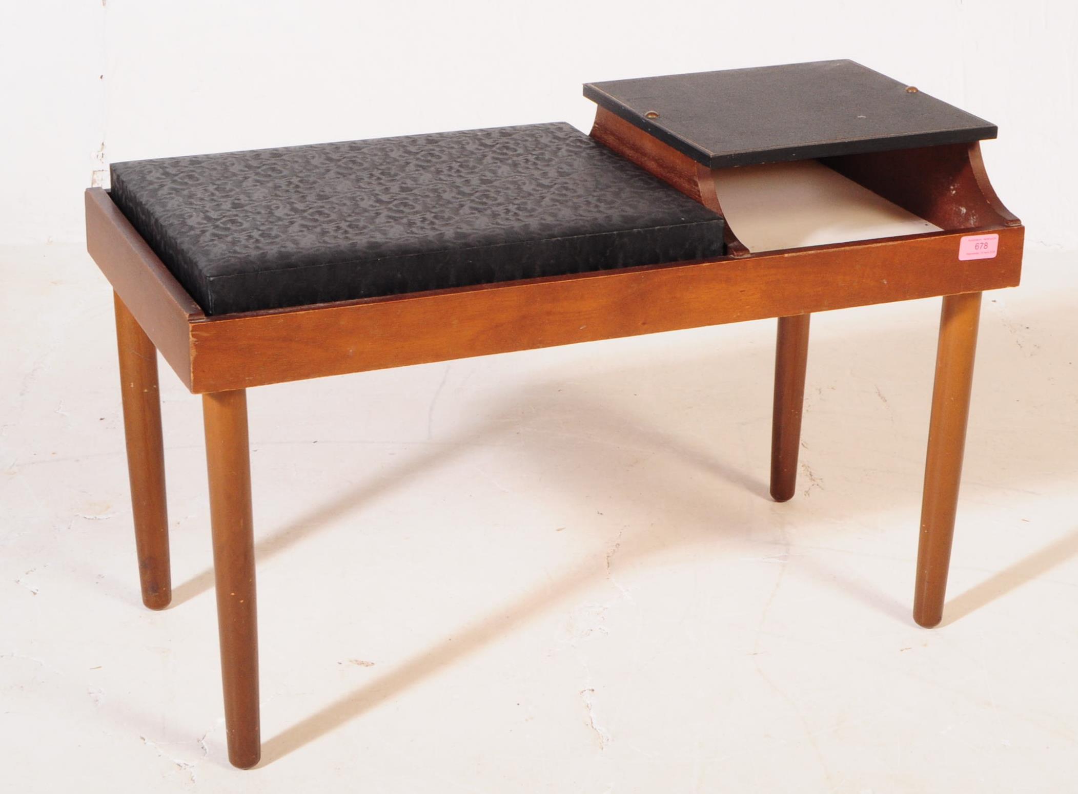 BRITISH MODERN DESIGN - MID CENTURY VENEERED TELEPHONE TABLE