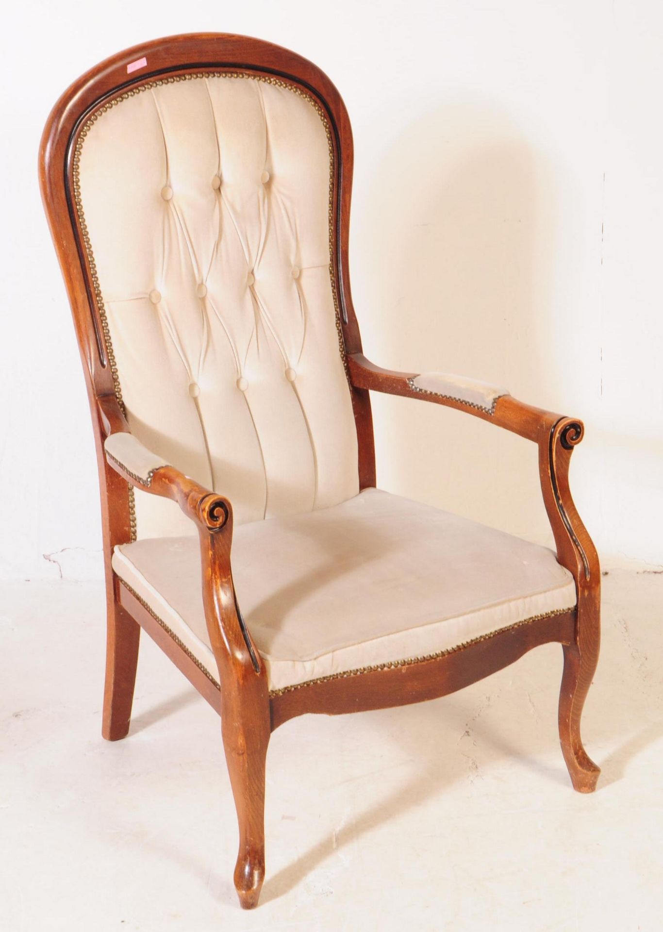 VICTORIAN REVIVAL HIGH BACK LOUNGE ARMCHAIR - Image 2 of 8