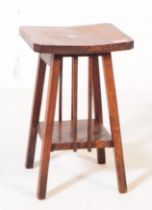 VICTORIAN ARTS AND CRAFTS SQUARE ELM FARMHOUSE STOOL