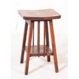 VICTORIAN ARTS AND CRAFTS SQUARE ELM FARMHOUSE STOOL