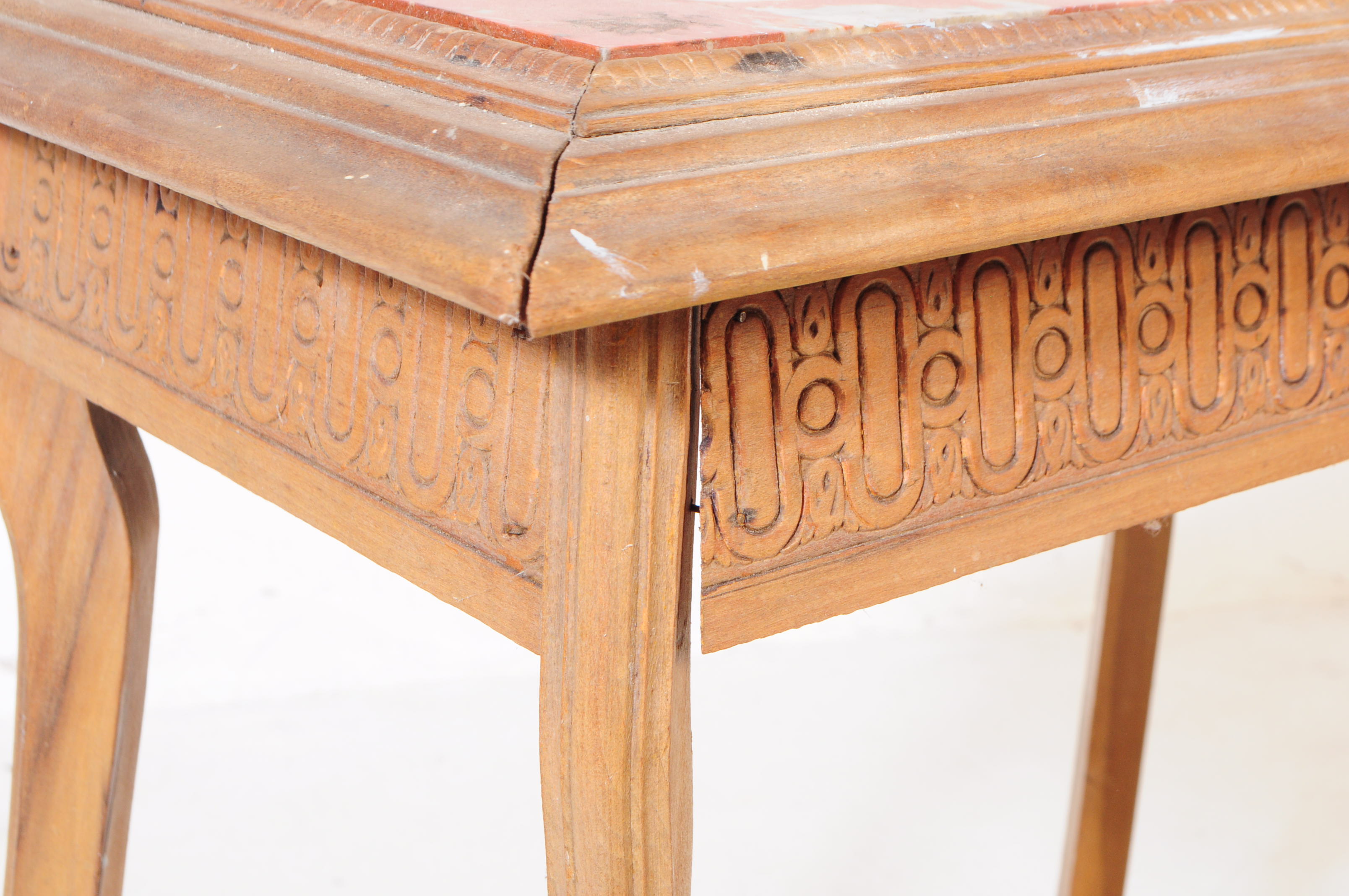 FRENCH EARLY 20TH CENTURY ARTS & CRAFTS MARBLE TOP TABLE - Image 3 of 5