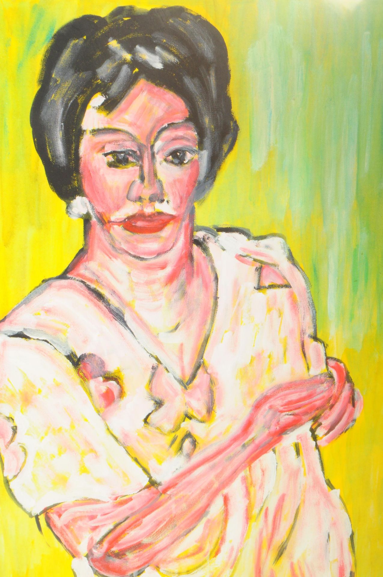 CONTEMPORARY OIL ON BOARD FIGURE OF WOMAN - TERRY SEARS - Image 4 of 5