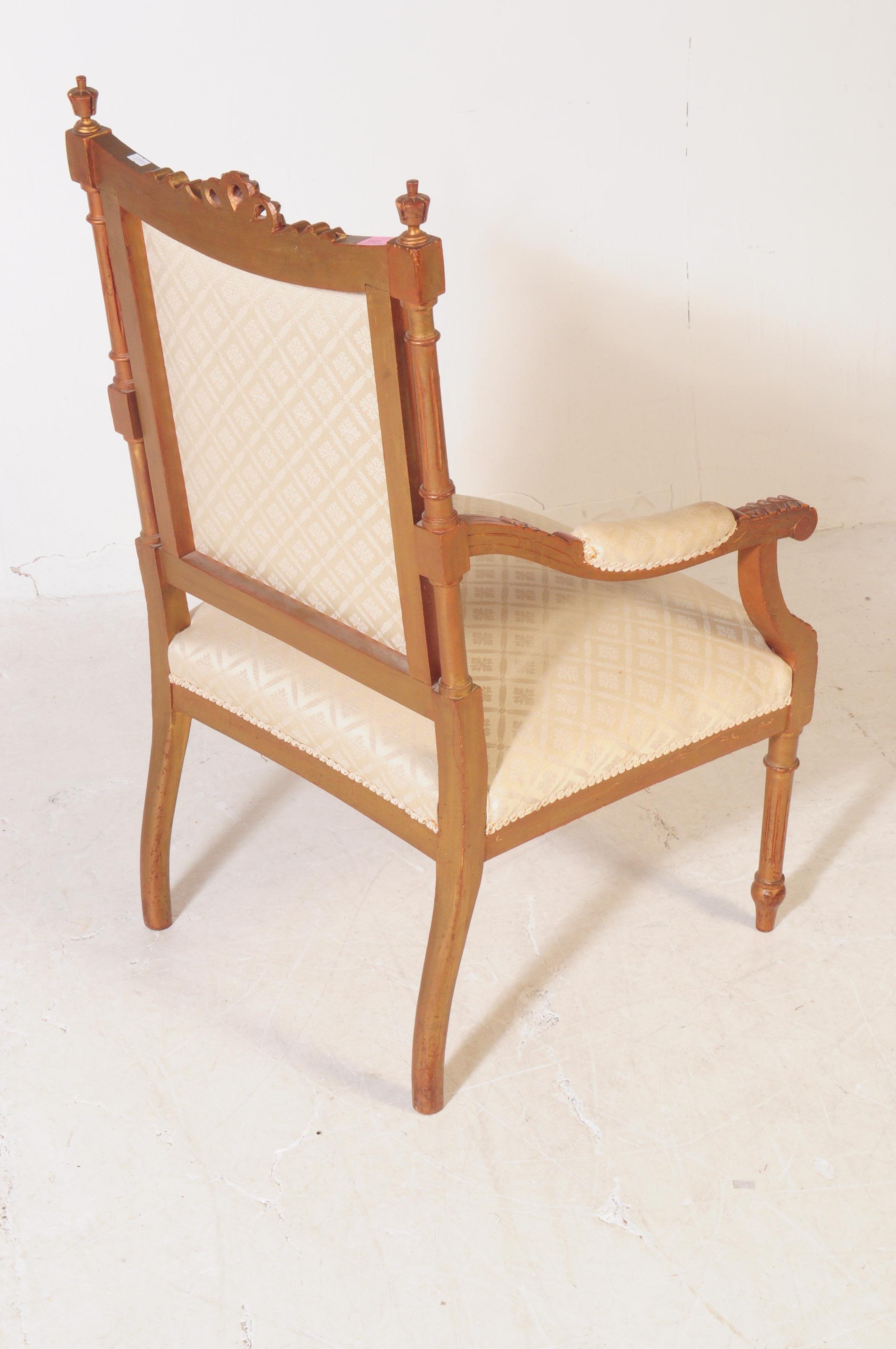 FRENCH LOUIS XVI STYLE HALL ARMCHAIR - Image 5 of 5