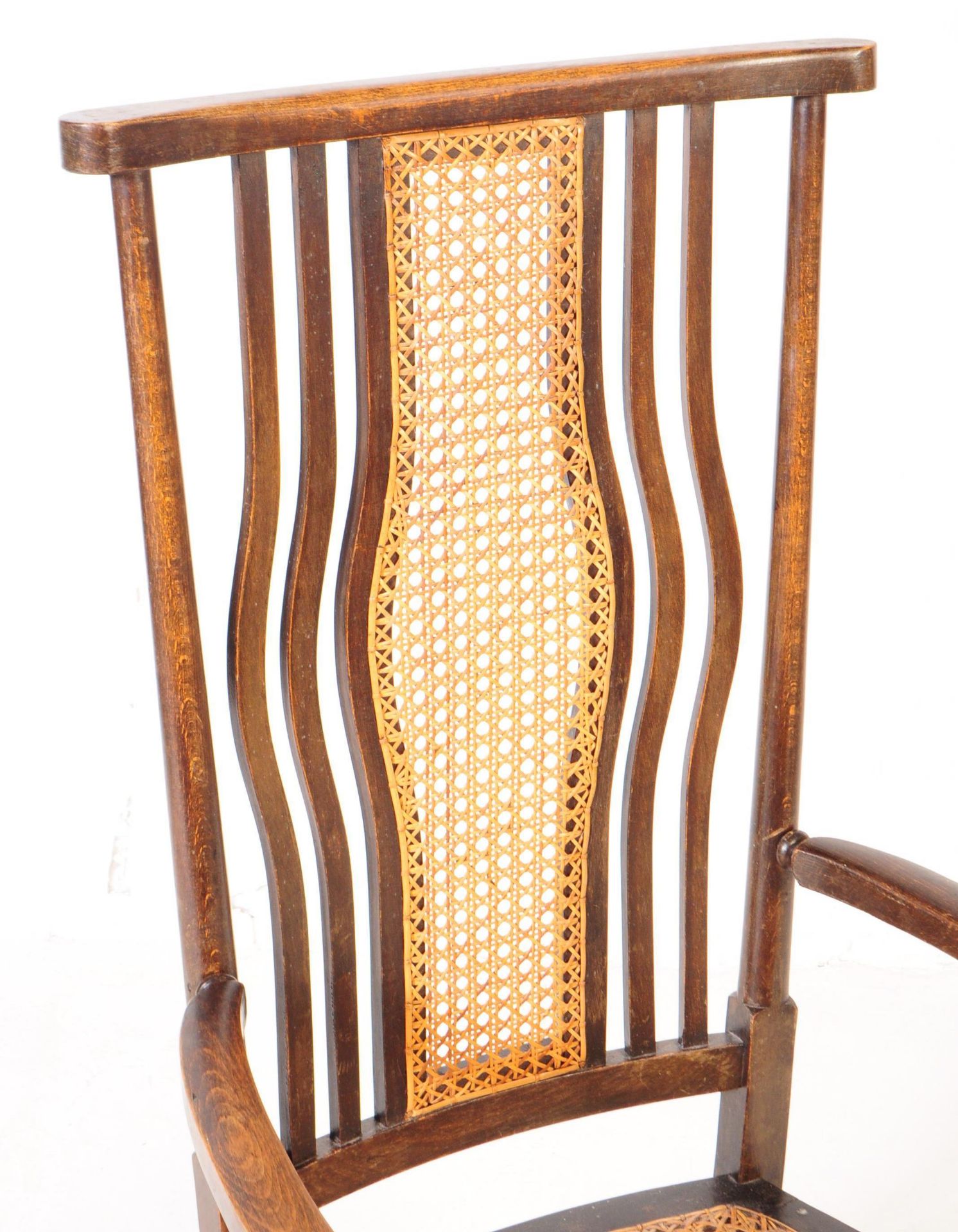 ARTS AND CRAFTS OAK & RATTAN ARMCHAIR - Bild 3 aus 6