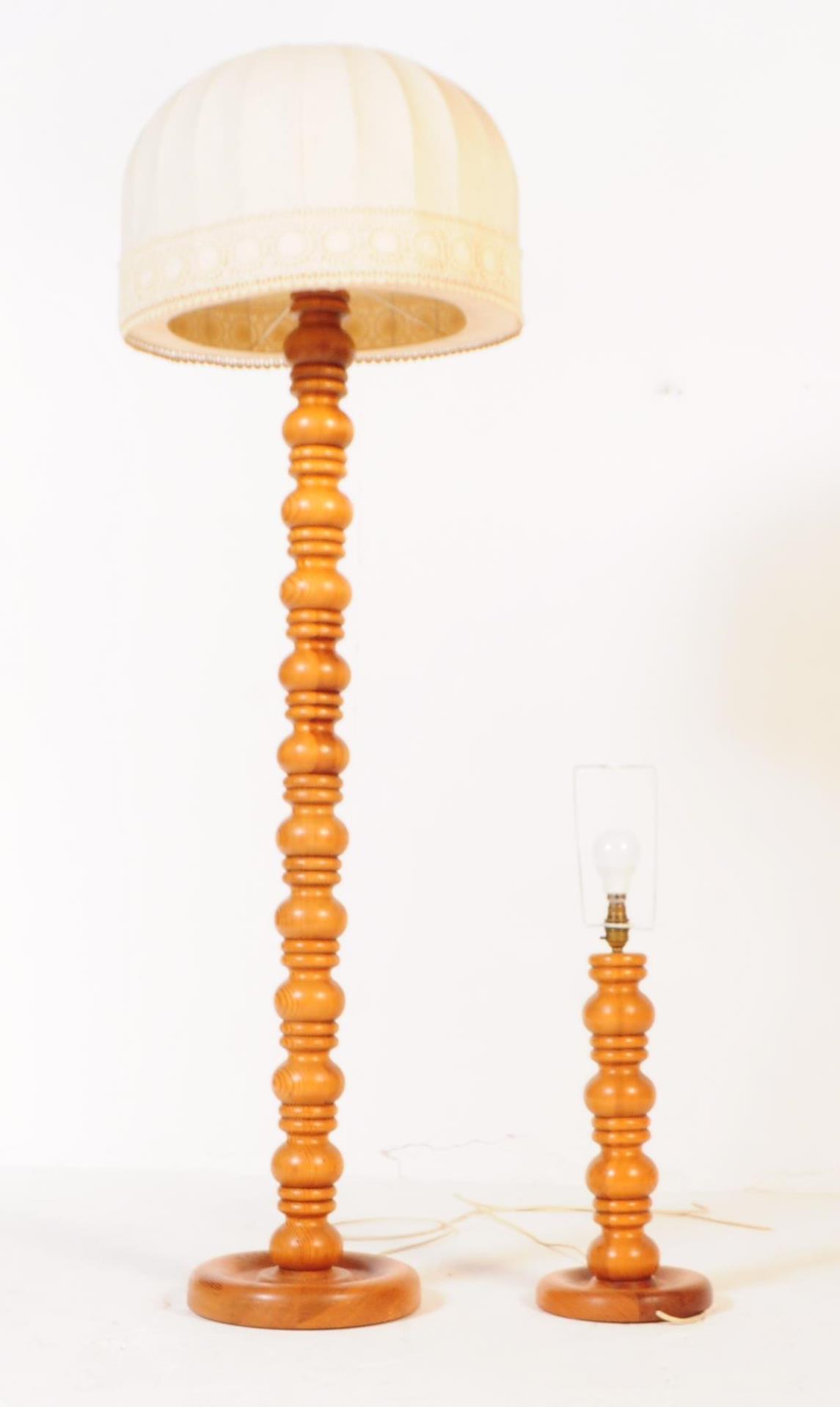 CONTEMPORARY BLOND WOOD FLOOR STANDING LAMP