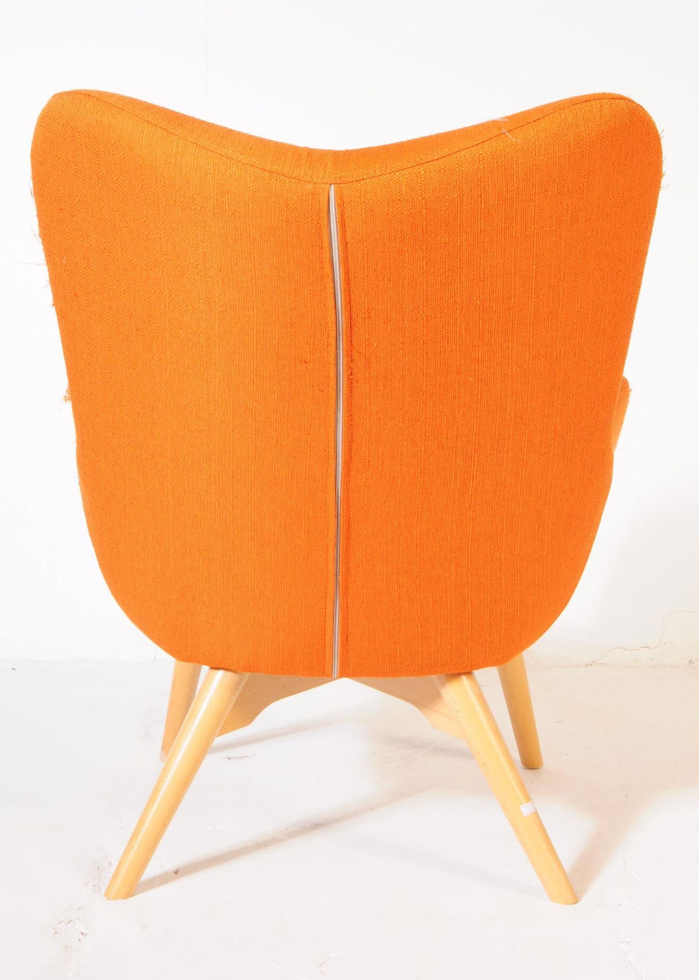 ERCOL MANNER - MID CENTURY ORANGE WINGBACK ARMCHAIR - Image 4 of 4