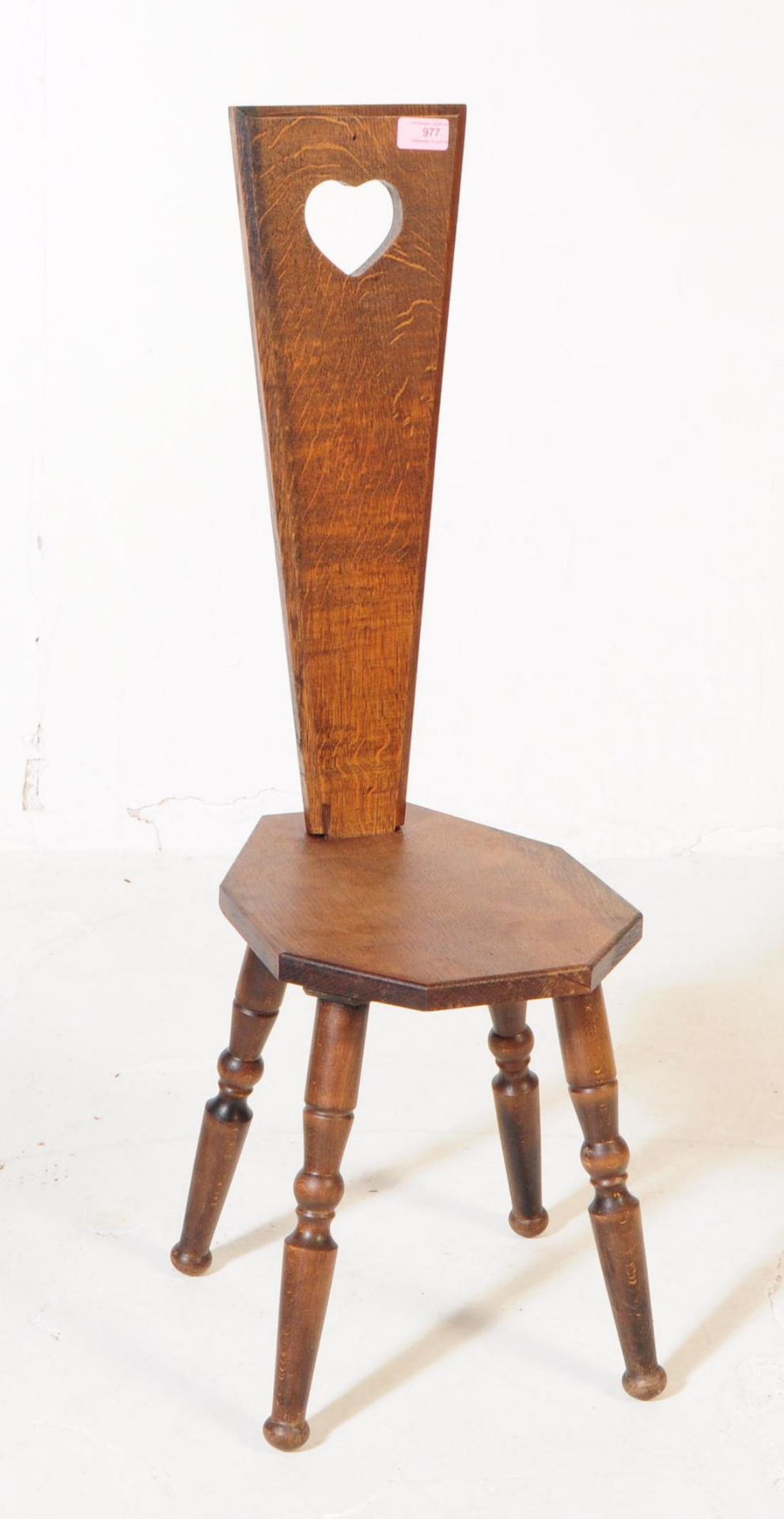 20TH CENTURY SCOTTISH OAK SPINNING SEWING CHAIR