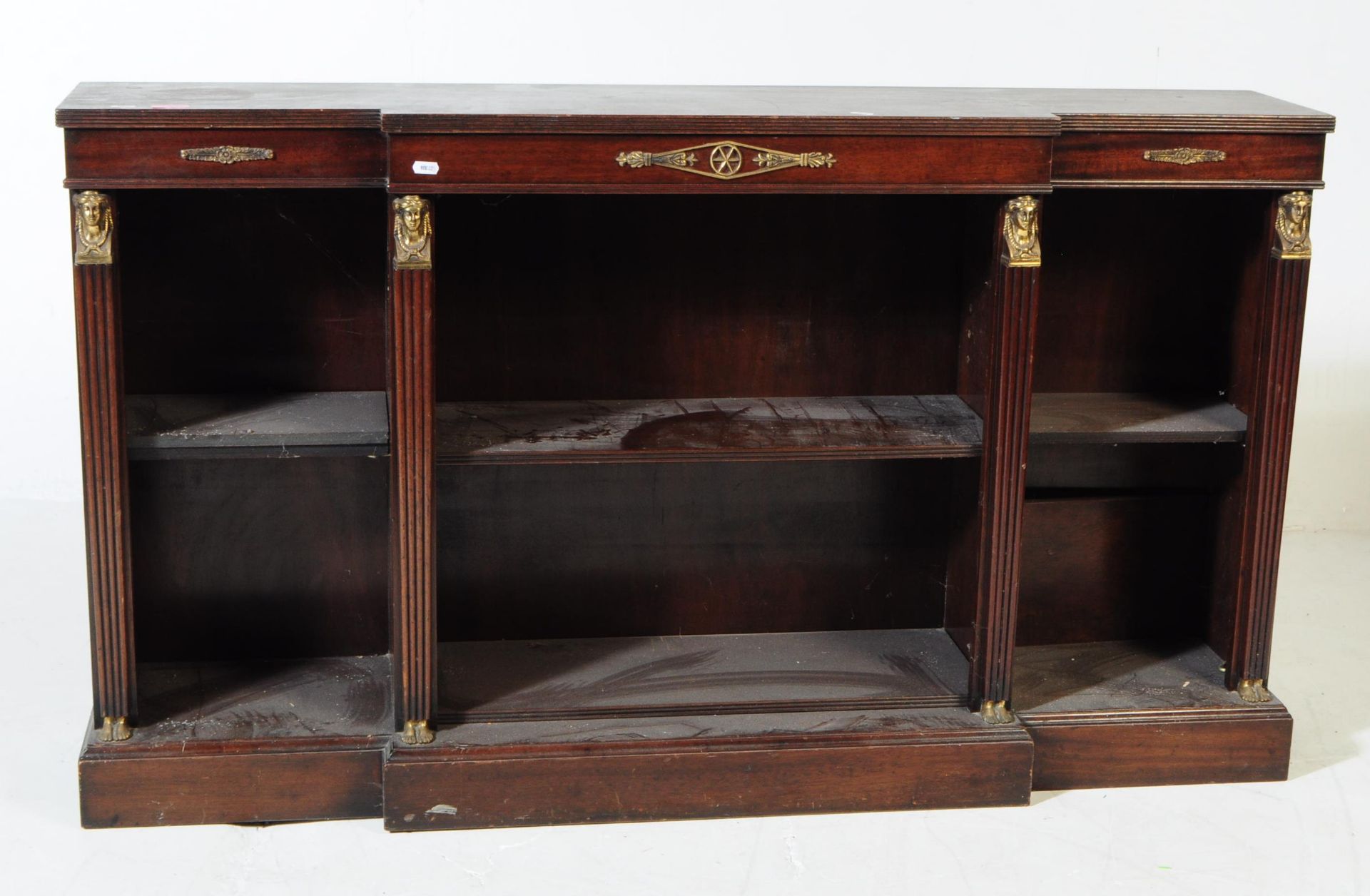 GEORGE III REVIVAL MAHOGANY BREAKFRONT BOOKCASE