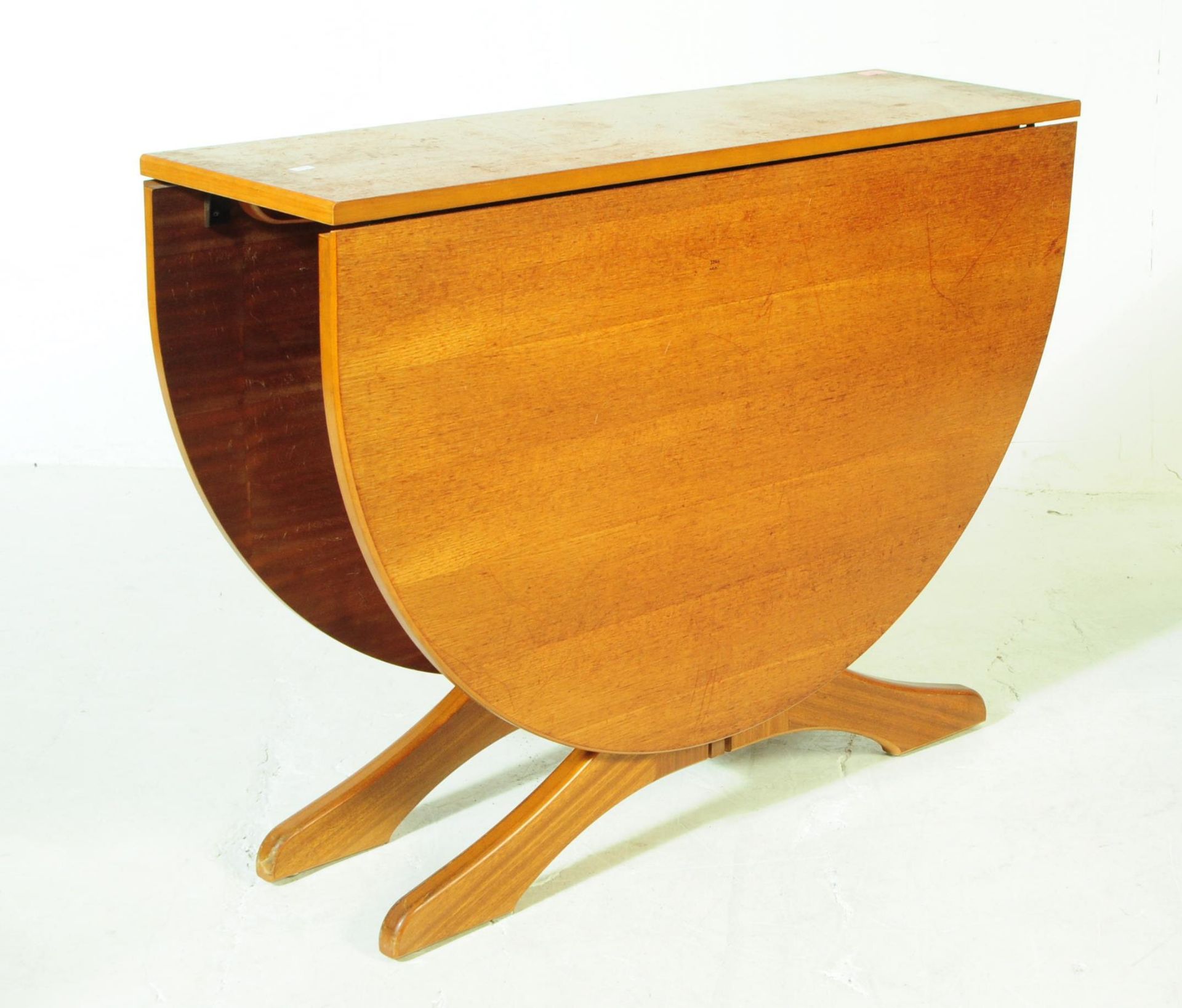 BRITISH MODERN DESIGN - RETRO TEAK SPACE SAVING DROP LEAF TABLE