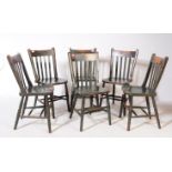 SET OF SIX VICTORIAN 19TH CENTURY BEECH & ELM DINING CHAIRS