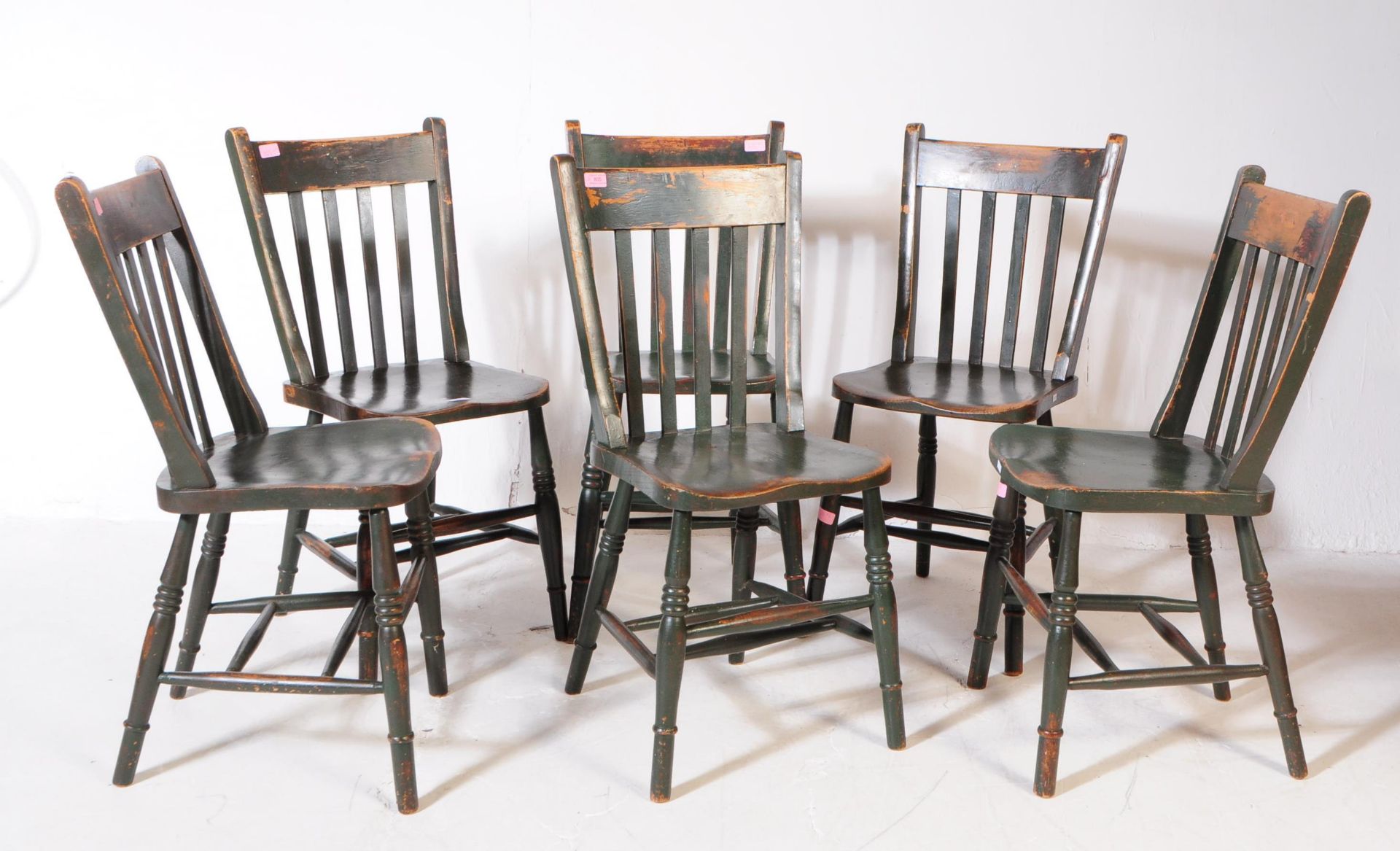 SET OF SIX VICTORIAN 19TH CENTURY BEECH & ELM DINING CHAIRS