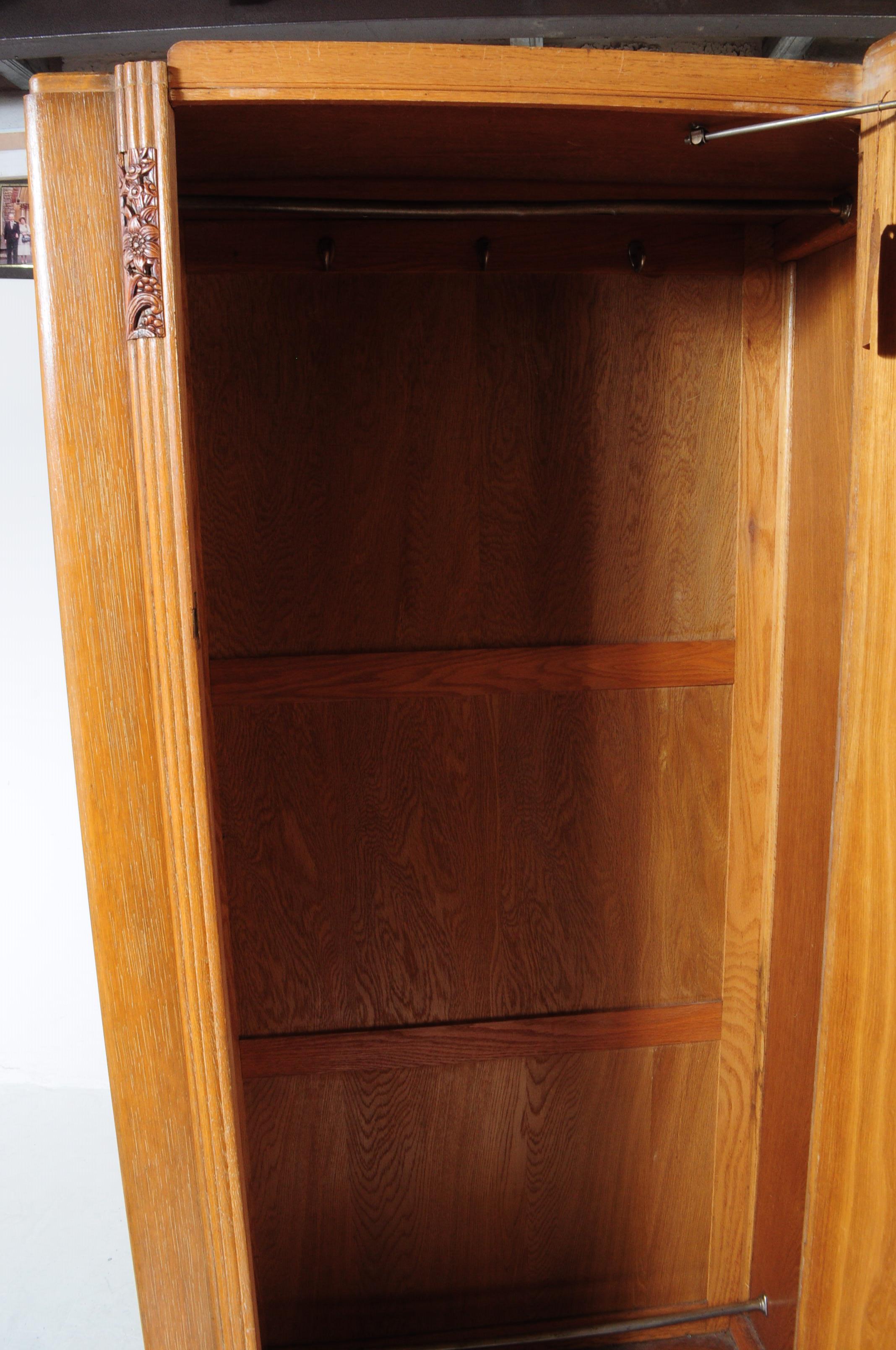 VINTAGE 20TH CENTURY WALNUT ART DECO SINGLE WARDROBE - Image 4 of 7