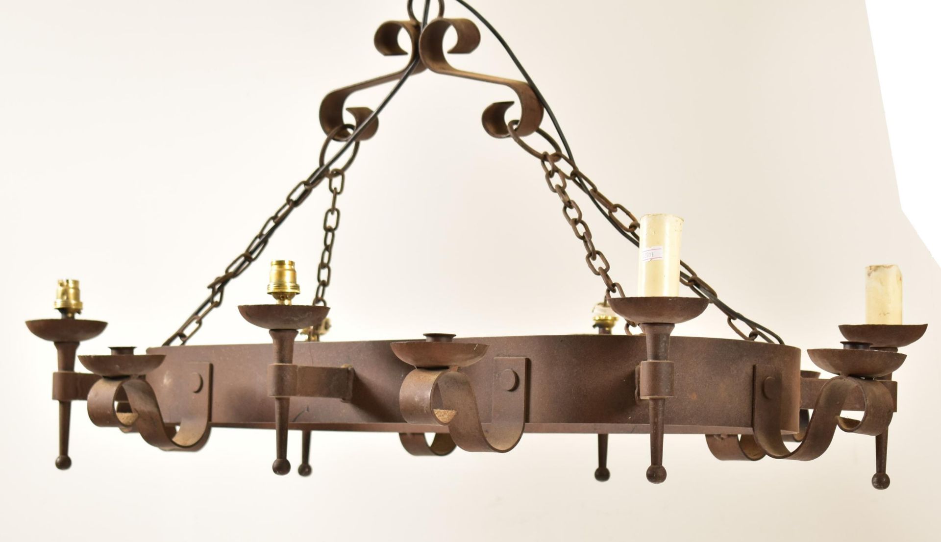 20TH CENTURY MEDIEVAL REVIVAL CAST IRON CHANDELIER - Image 3 of 9