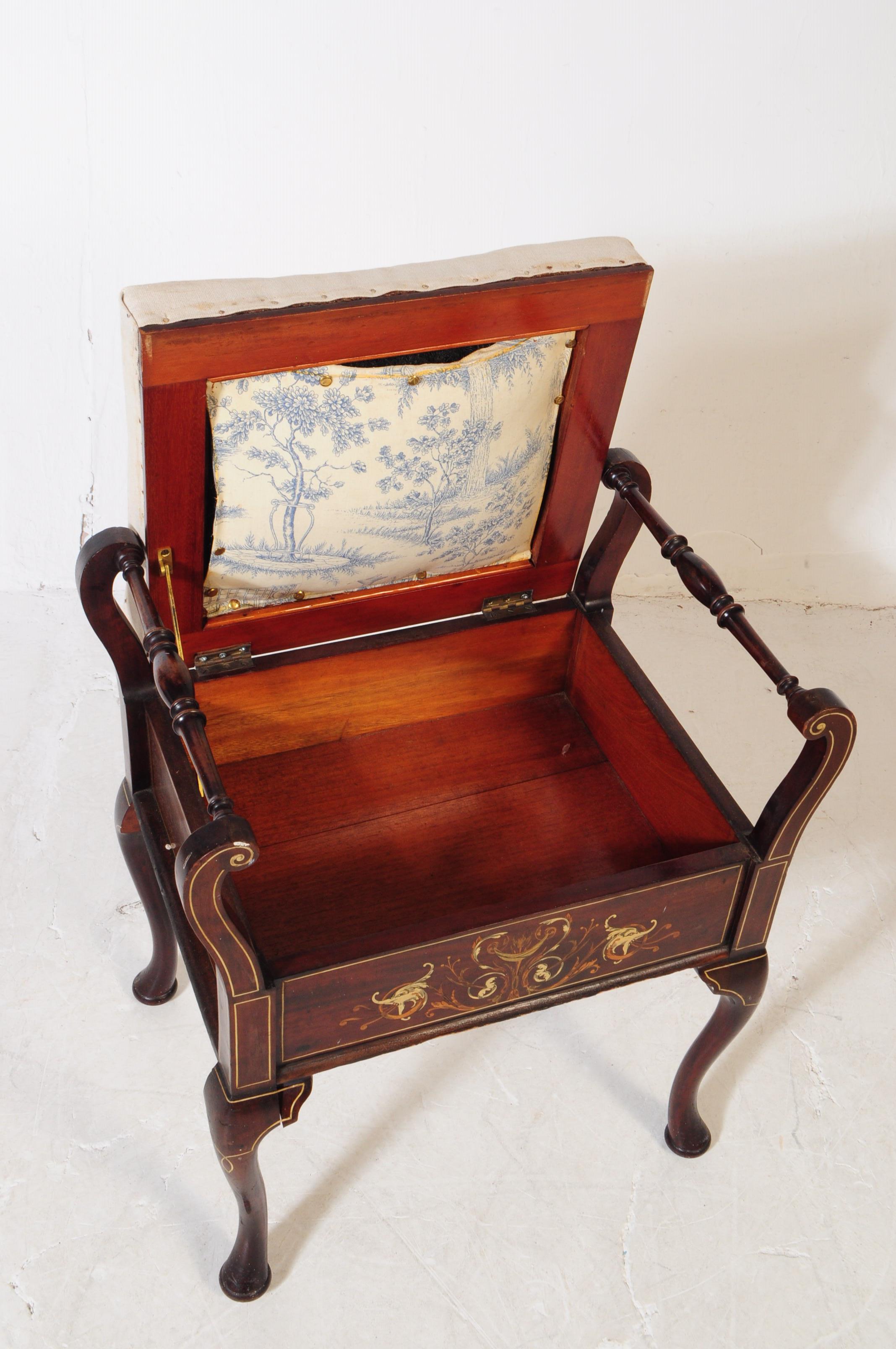 EDWARDIAN CENTURY MAHOGANY PIANO STOOL - Image 4 of 10