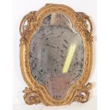 EARLY 20TH CENTURY GILTWOOD 1920S WALL HANGING MIRROR