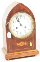 EARLY 20TH CENTURY EDWARDIAN OAK VENEER MANTLE CLOCK