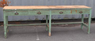 LARGE VINTAGE 20TH CENTURY ENGINEERING FACTORY PINE TABLE