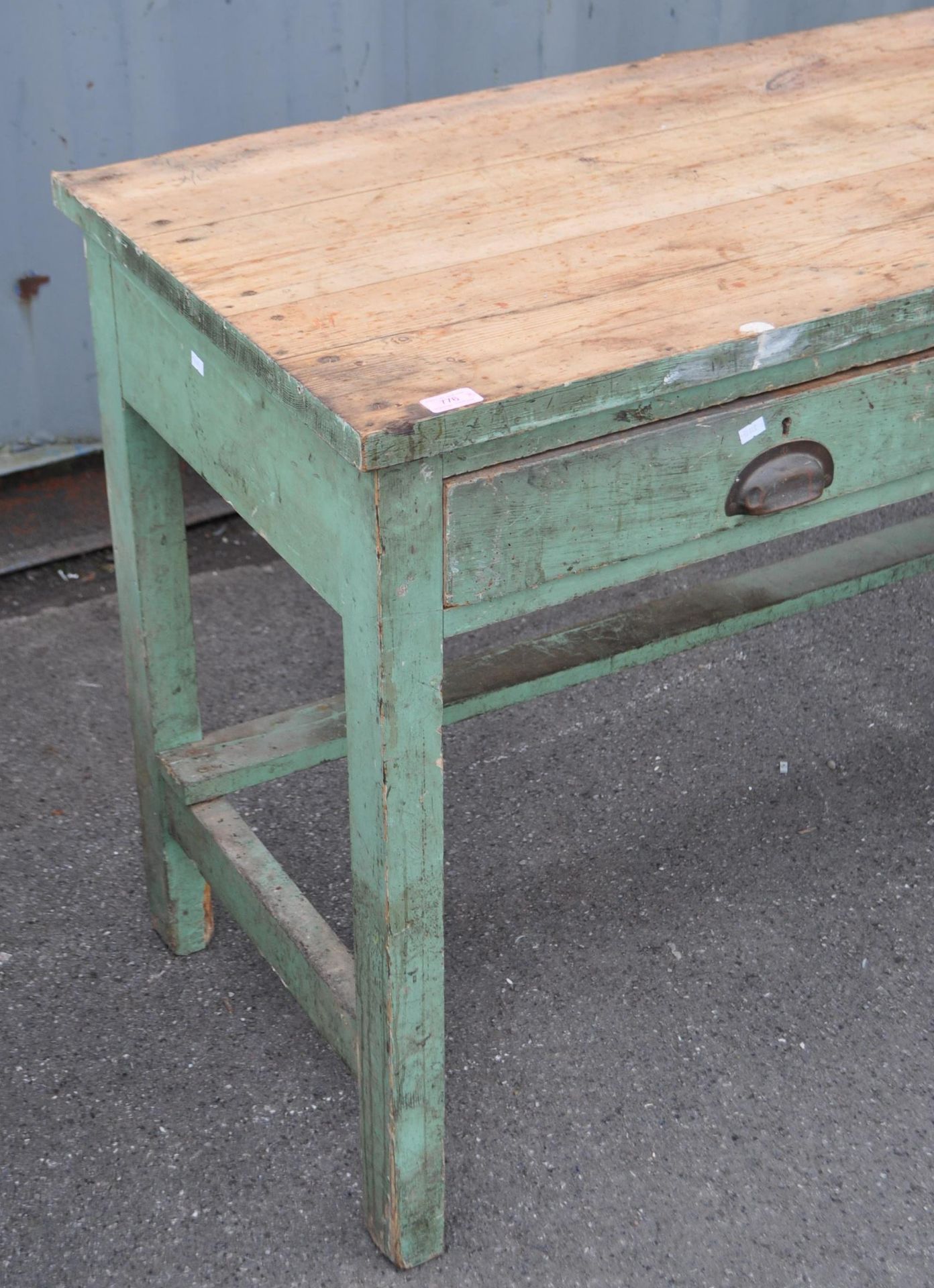 LARGE VINTAGE 20TH CENTURY ENGINEERING FACTORY PINE TABLE - Image 2 of 7