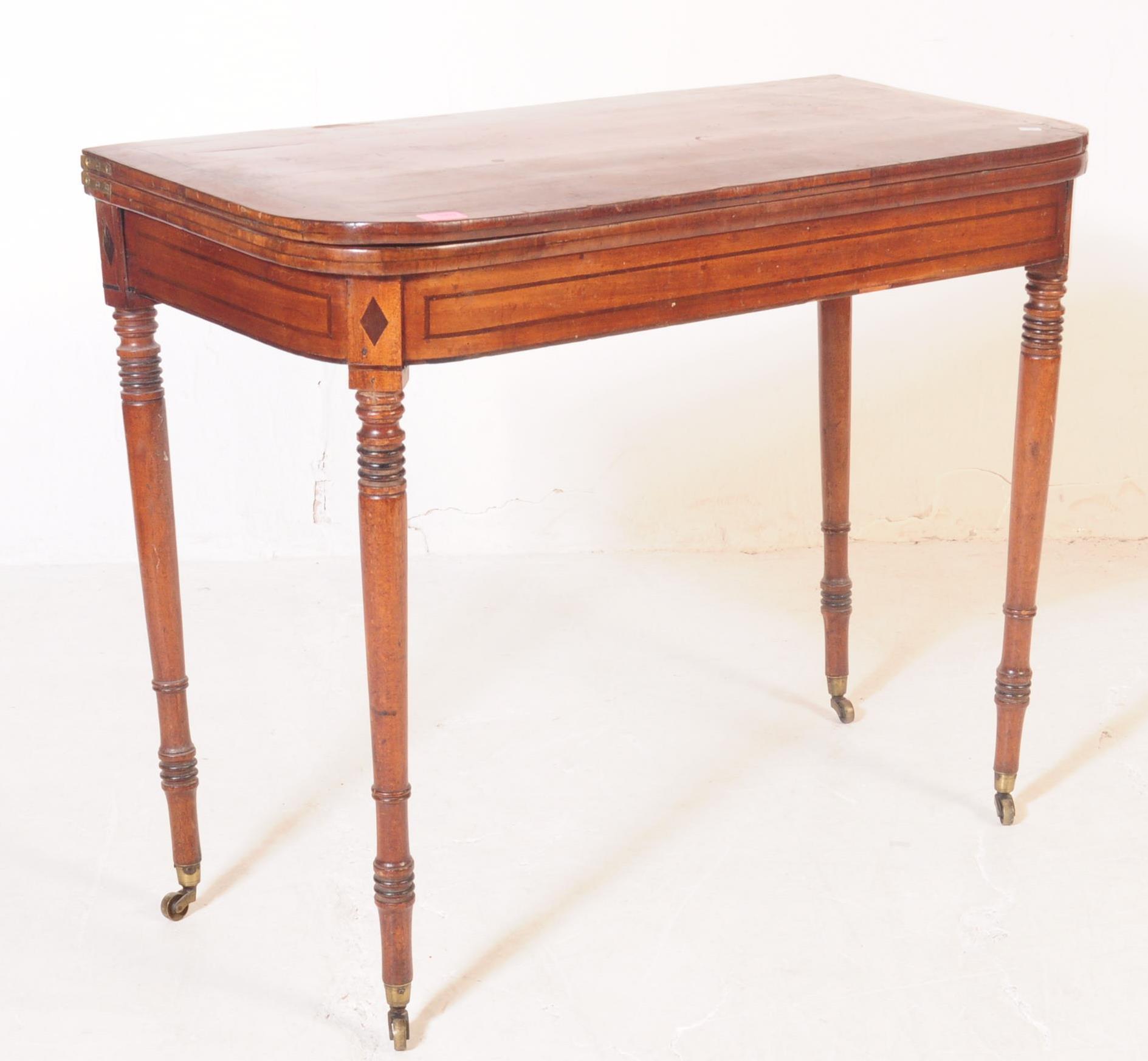 LATE 18TH CENTURY MAHOGANY FOLDING GAMES TABLE