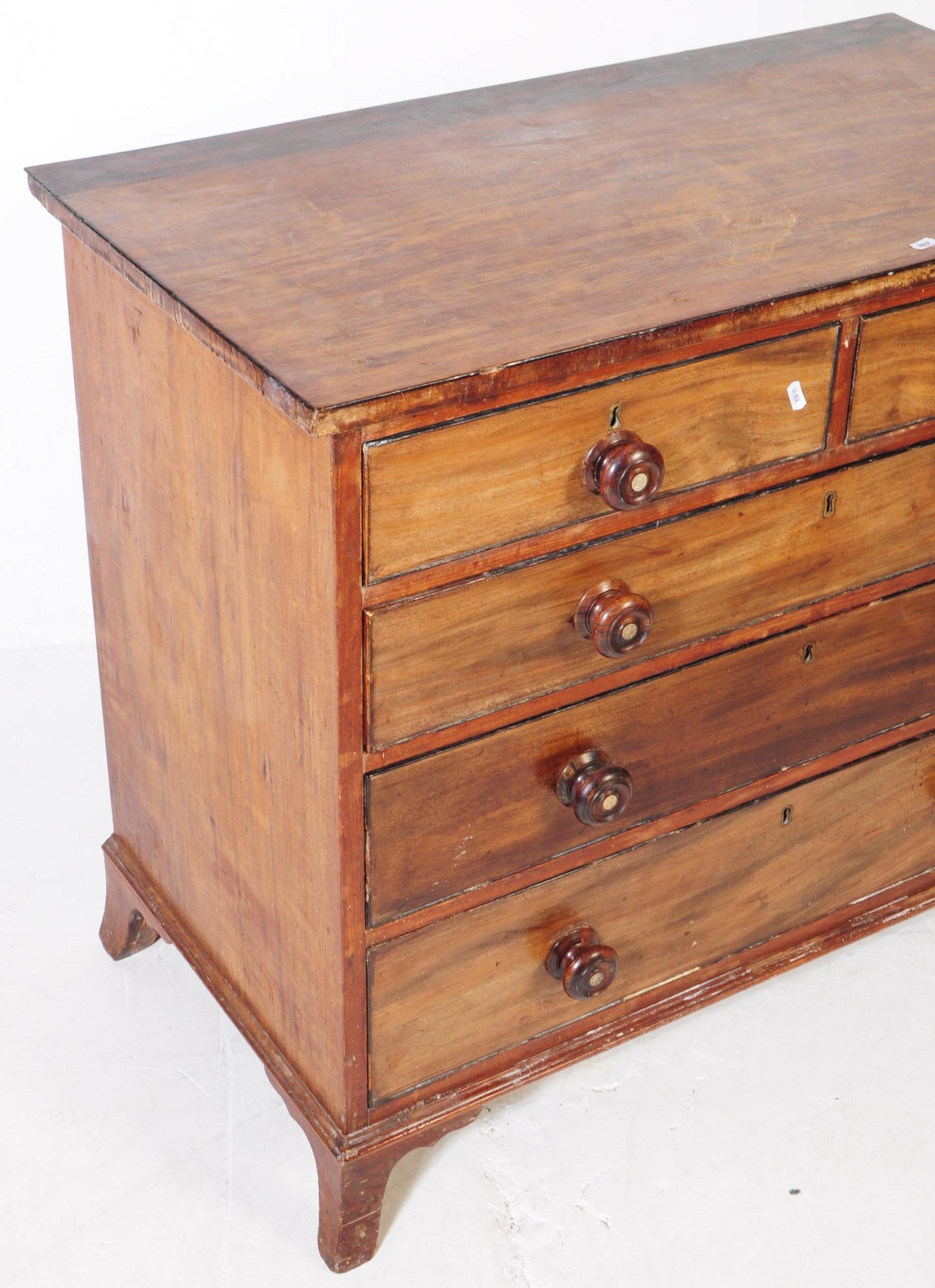 19TH CENTURY FLAME MAHOGANY CHEST OF DRAWERS - Image 2 of 5