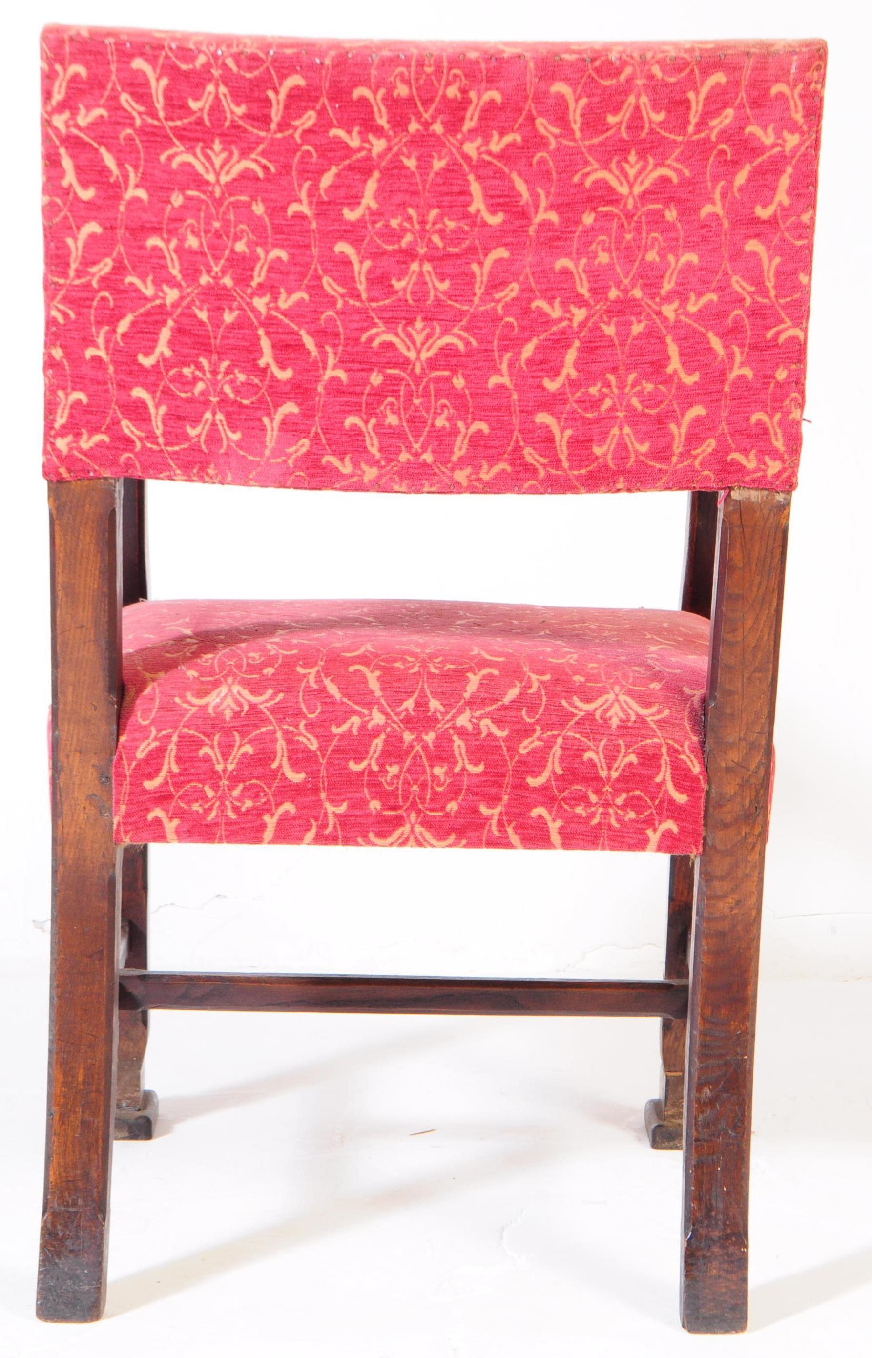 CROMWELLIAN REVIVAL OAK REFECTORY ARMCHAIR - Image 4 of 6