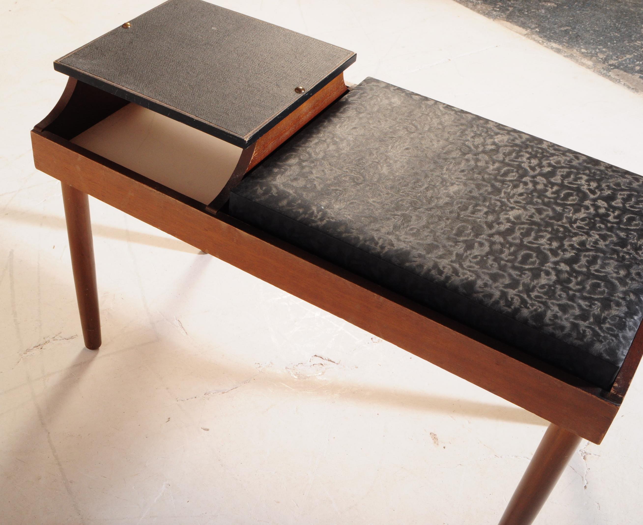 BRITISH MODERN DESIGN - MID CENTURY VENEERED TELEPHONE TABLE - Image 4 of 4