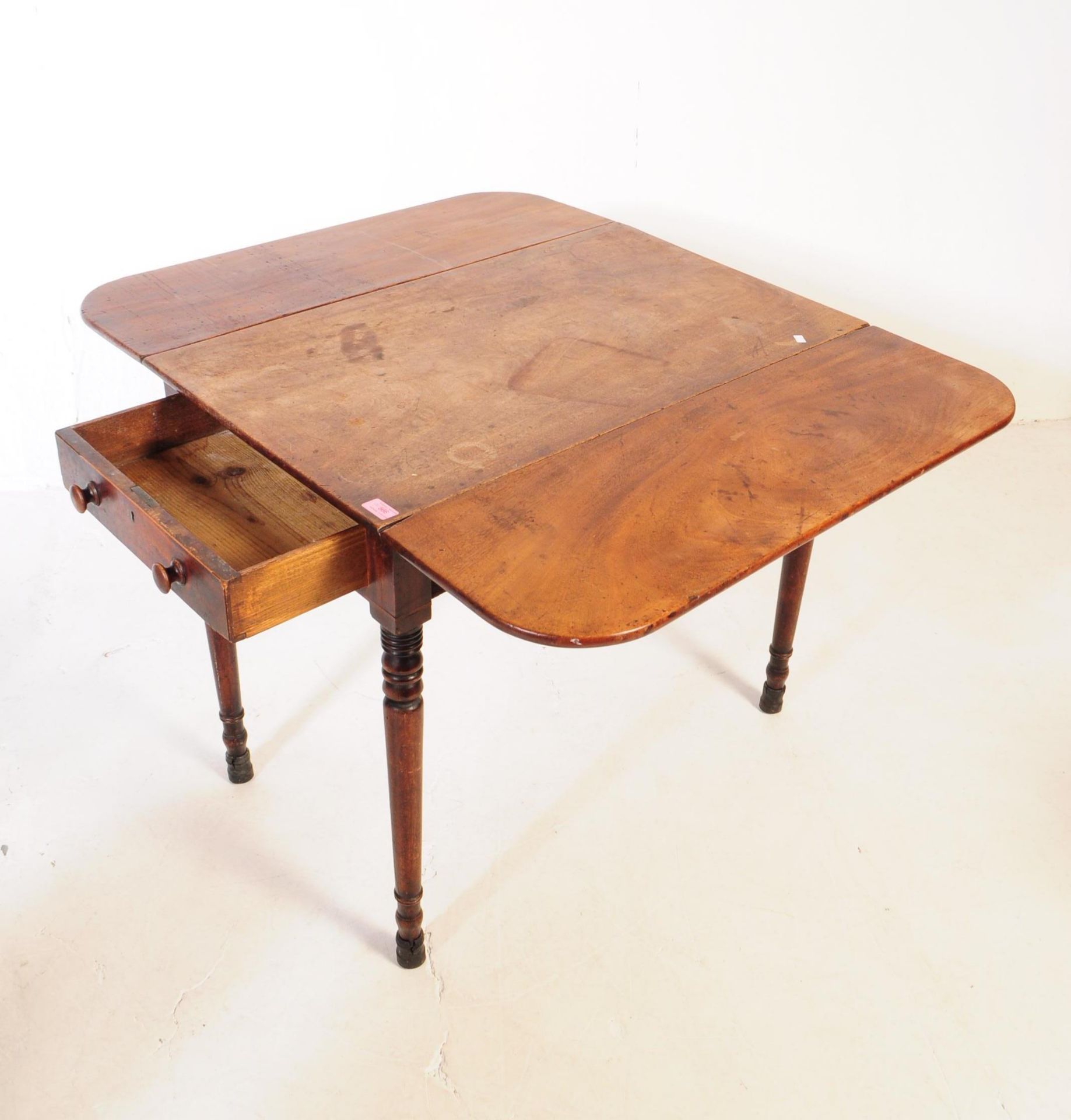 19TH CENTURY PEMBROKE DROP LEAF MAHOGANY TABLE - Image 3 of 4