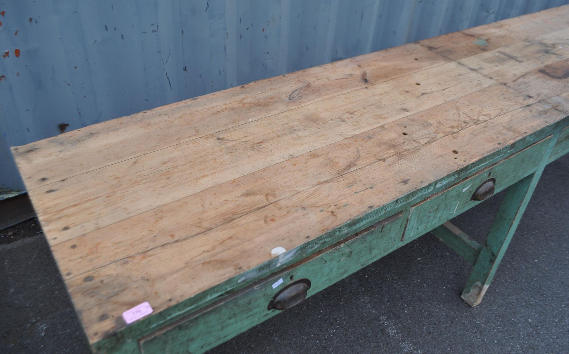 LARGE VINTAGE 20TH CENTURY ENGINEERING FACTORY PINE TABLE - Image 3 of 7