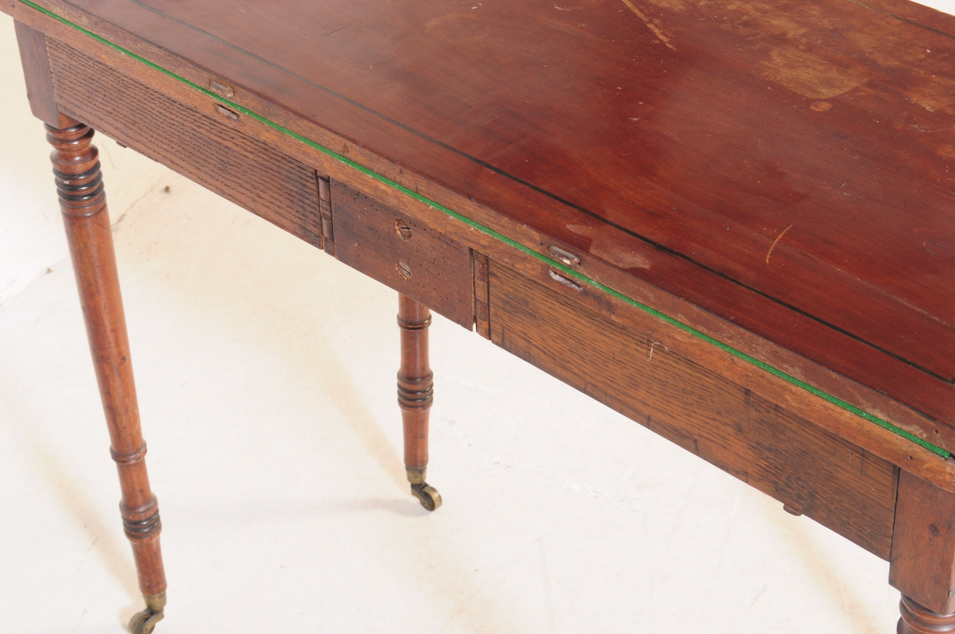 LATE 18TH CENTURY MAHOGANY FOLDING GAMES TABLE - Image 6 of 7